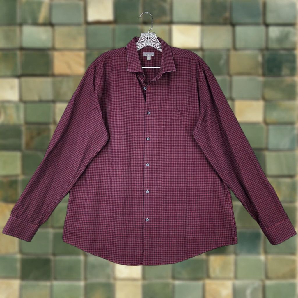 Vintage Calibrate Shirt Adult XL Red Plaid Long Sleeve Non-Iron Button Up Mens Size US XL / EU 56 / 4 - 1 Thumbnail