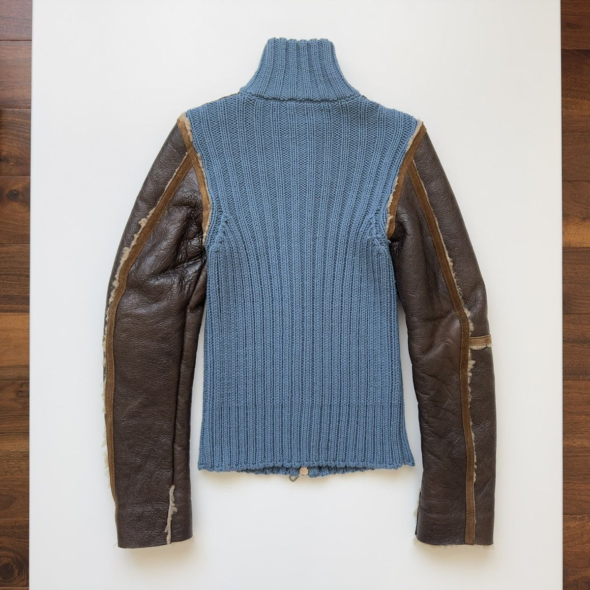 Dsquared2 Dsquared2 F/W 2002 Hybrid Knit & Leather Jacket Size US M / EU 48-50 / 2 - 8 Thumbnail