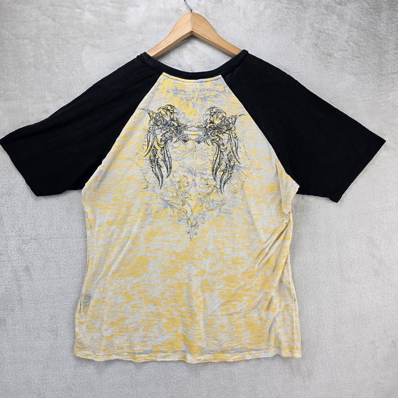 Harley Davidson Vtg Harley Davidson 1/2 Sleeve Raglan Shirt 2XL Sheer Y2K Size XXL / US 16-18 / IT 52-54 - 6 Thumbnail