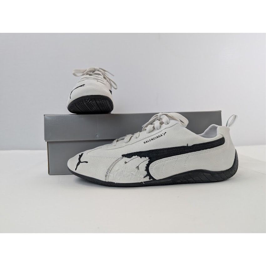 Balenciaga × Puma o1rshd1 Q:2 / Speedcat Destroyed Low Top Sneaker in White Size US 11 / EU 44 - 18 Thumbnail