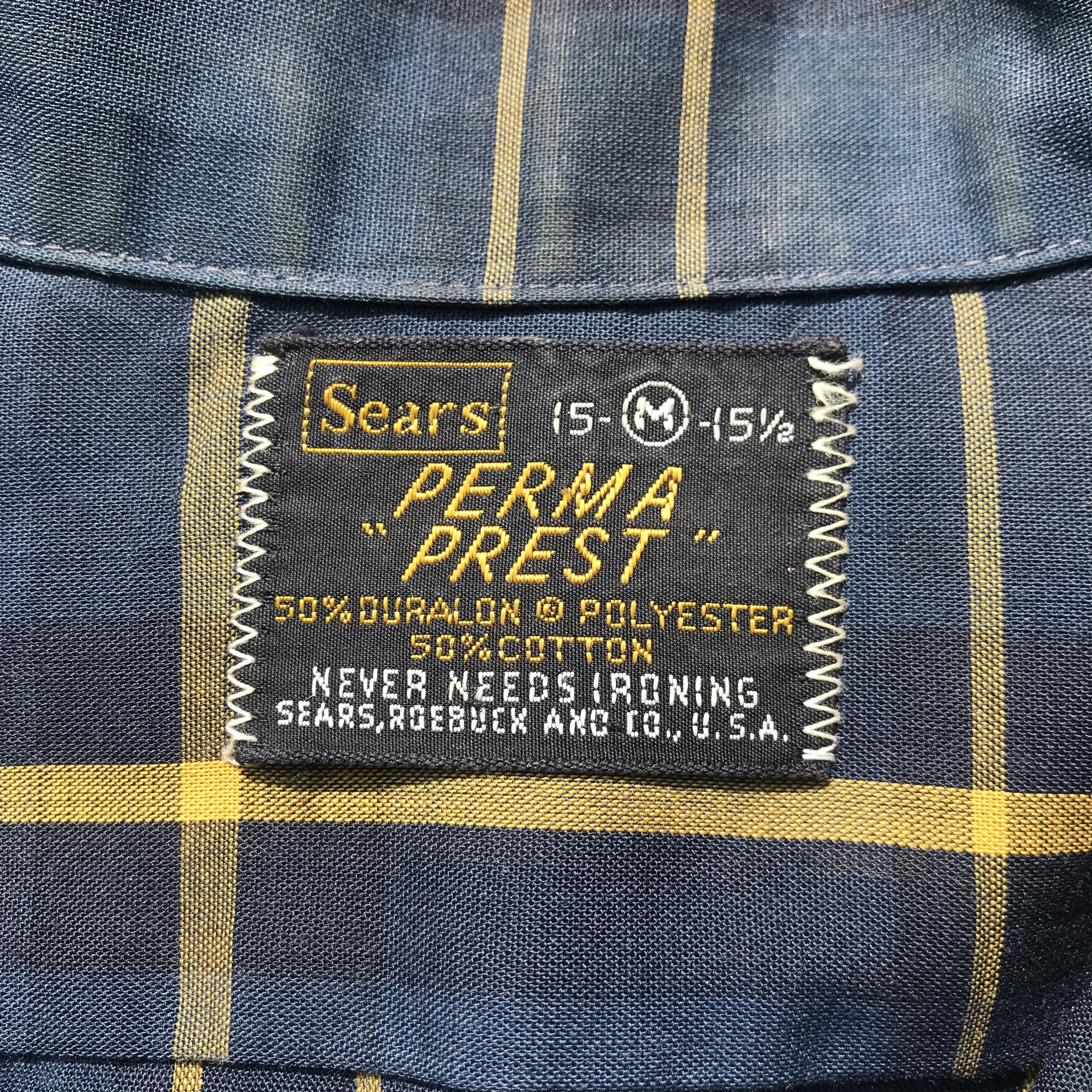 Sears × Vintage Vintage Sears Usa Perma-Prest Windowpane Shirt never need Size US M / EU 48-50 / 2 - 2 Thumbnail