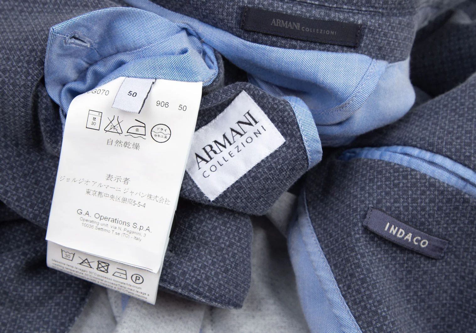 Armani Collezioni Cotton 2B Tailored Jacket in Navy Size 50 Size US M / EU 48-50 / 2 - 16 Thumbnail