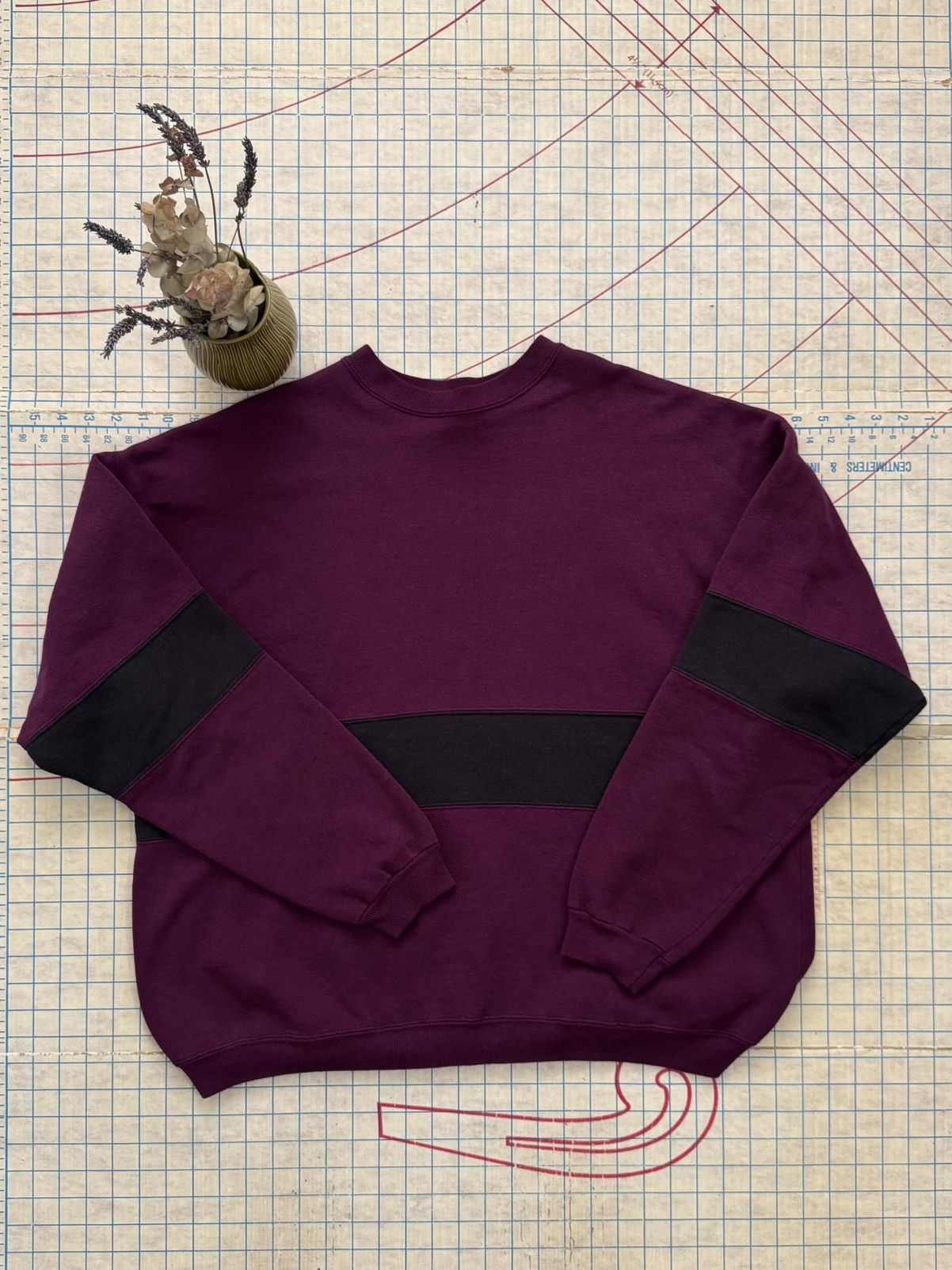 Hanes Vintage Hanes Premium Burgundy Striped Crewneck XL USA Made Size US XL / EU 56 / 4 - 4 Thumbnail