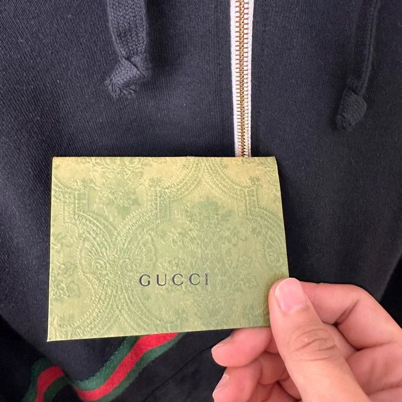 Gucci Gucci Red and green striped belt half-zipper hoodie 2501-Ne Size US XS / EU 42 / 0 - 6 Thumbnail