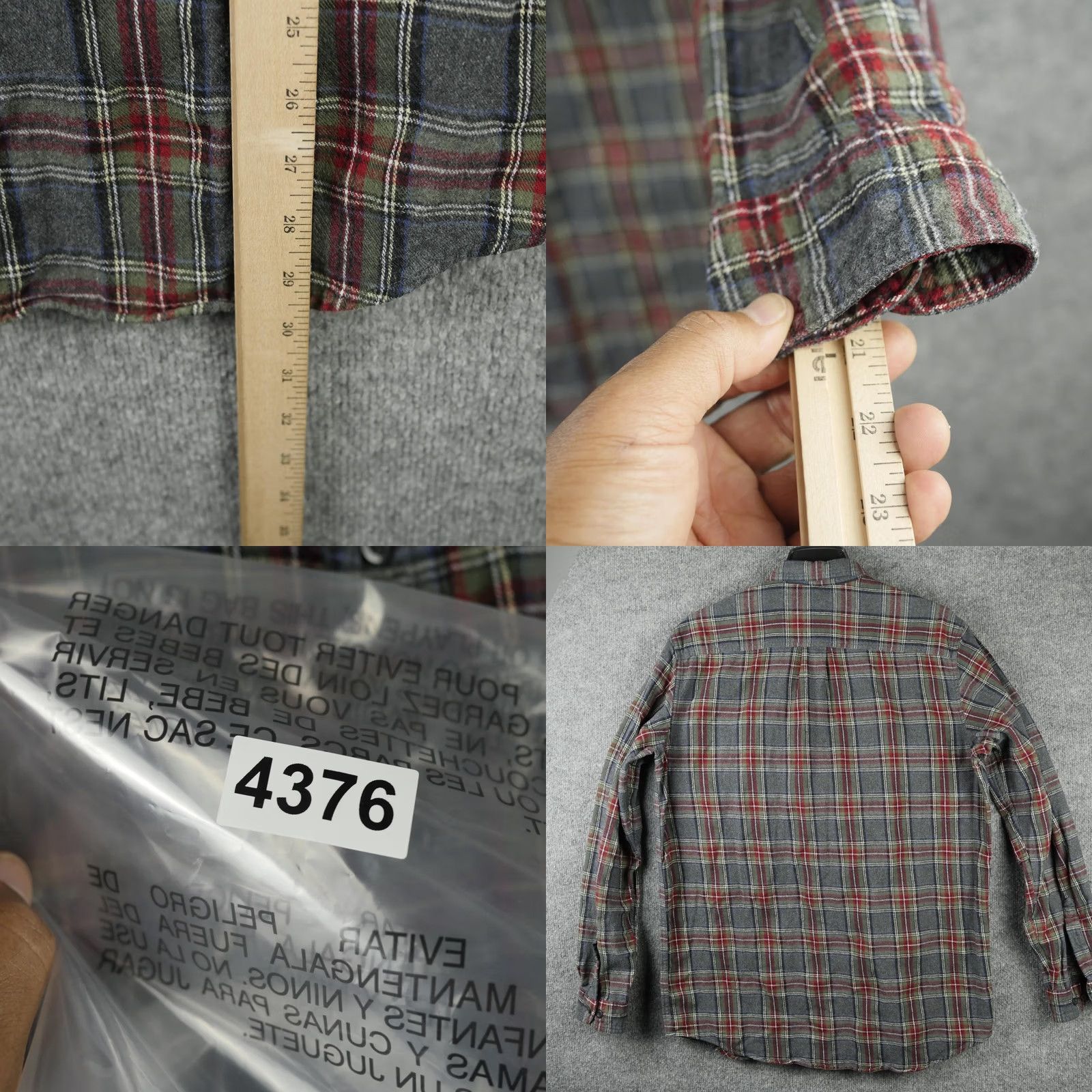 Vintage VINTAGE LL Bean Shirt Mens MT Gray Plaid Flannel Button Down Long Sleeve Traditional Fit Size US M / EU 48-50 / 2 - 8 Thumbnail
