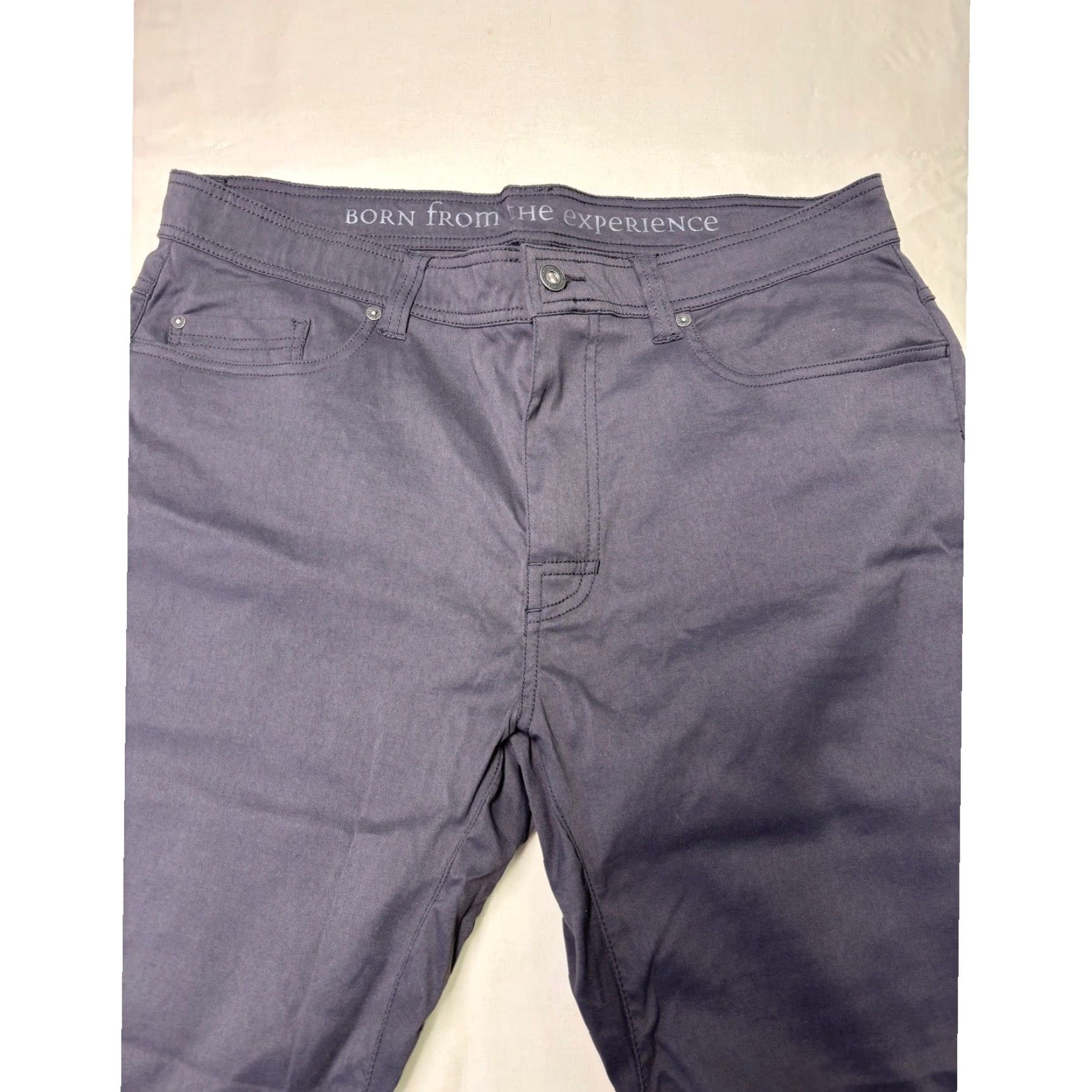 Prana prAna Slim Fit Mens Khakis Pants Size 36 32 Charcoal Gray Nylon Spandex 5-Pocket Design Zipper Button Straight Leg Flat Front Casual Workwear Men Size US 36 / EU 52 - 2 Thumbnail