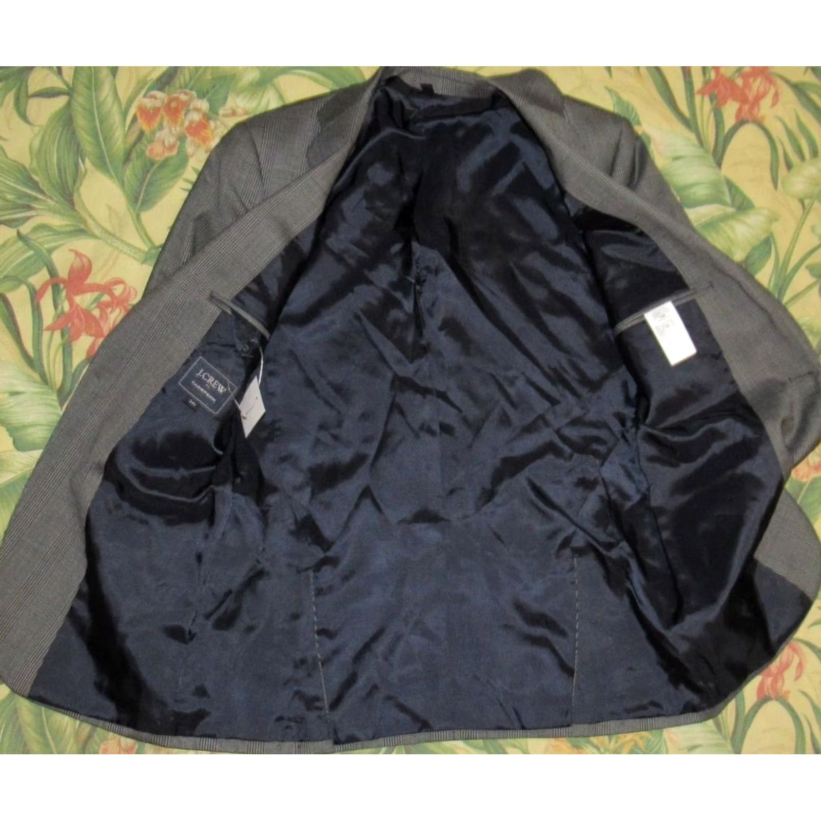 Vintage J CREW Thompson Black Wool Glen Plaid Blazer Jacket 34 Short NWT Mens Blazer Size US 34 / EU 50 - 4 Thumbnail