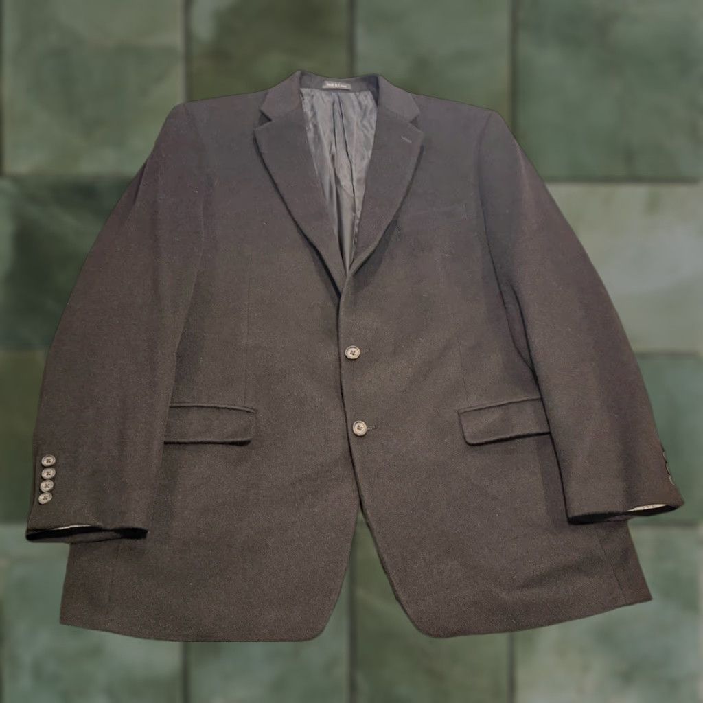 Ralph Lauren Ralph Lauren Blazer Mens 46L Black Camel Hair Two-Button Notch Lapel Sport Coat Jacket Size 46R - 1 Thumbnail