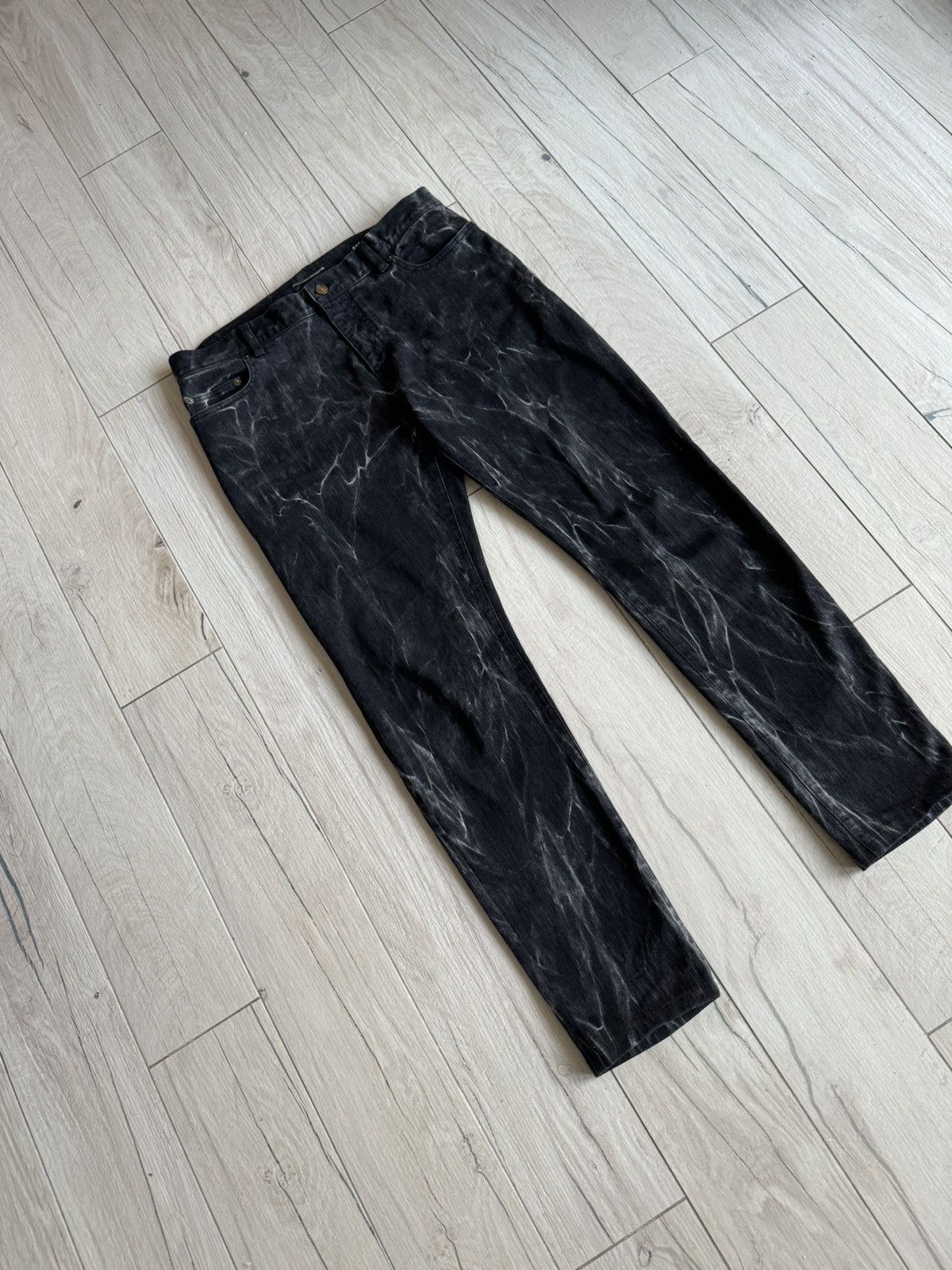 Saint Laurent Paris FW15 Saint Laurent Paris Hedi Slimane Era Marbled Denim Size US 34 / EU 50 - 3 Thumbnail