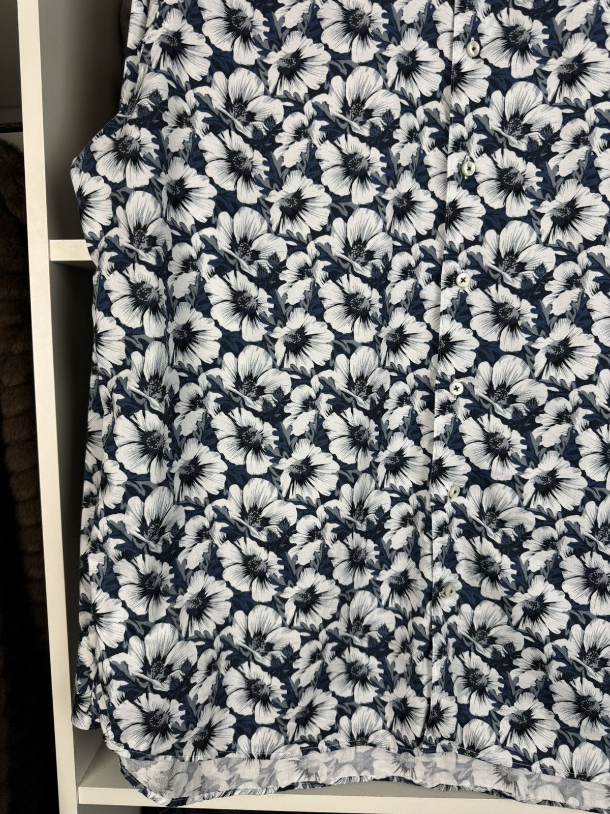 Strenstroms Stenströms Fitted Body Floral Print LS Shirt Size 17.5/44 Size US XL / EU 56 / 4 - 13 Thumbnail