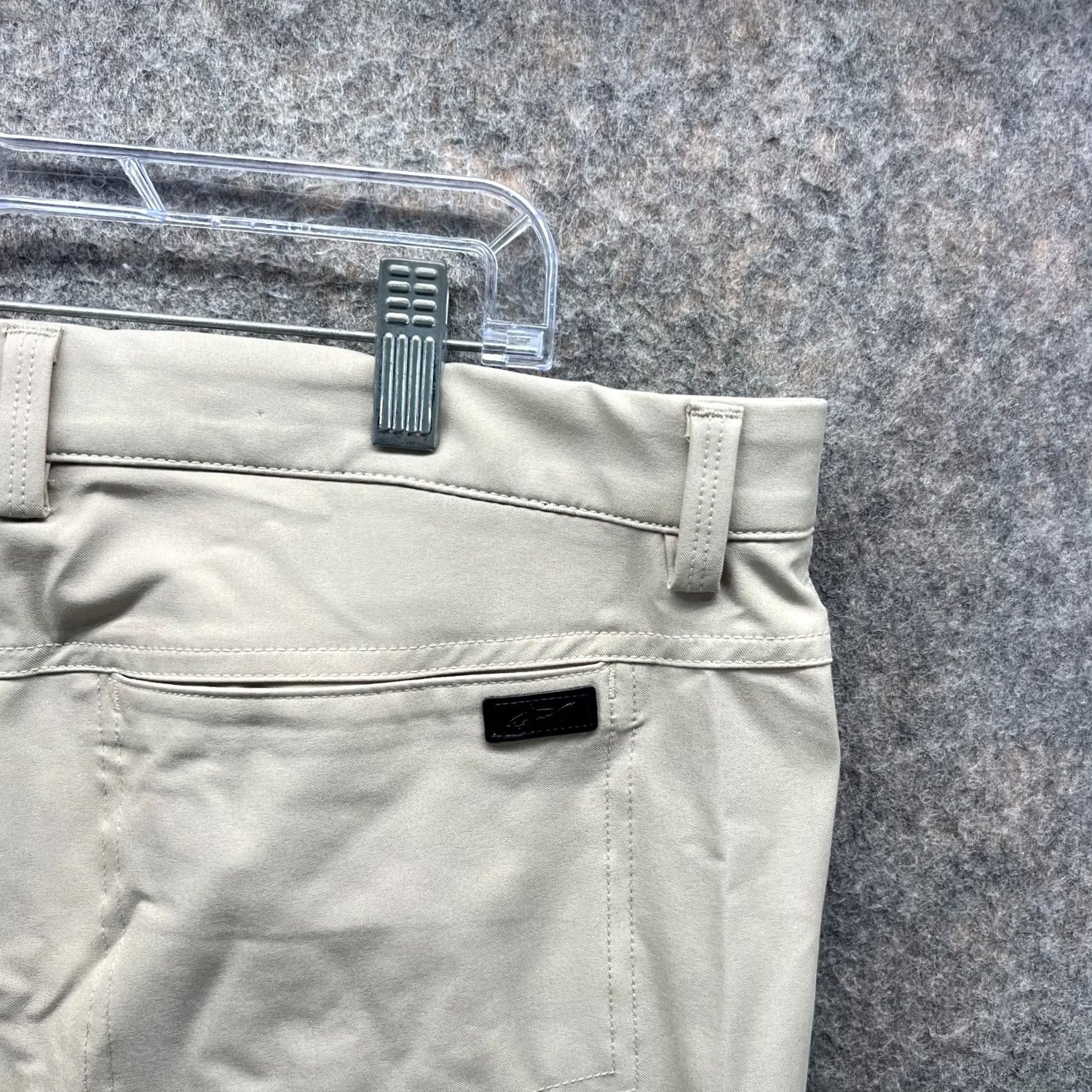 Vintage Greg Norman Pants Men 38x32 Khaki Chino Flat Front Beige Polyester Trousers Size US 38 / EU 54 - 4 Thumbnail