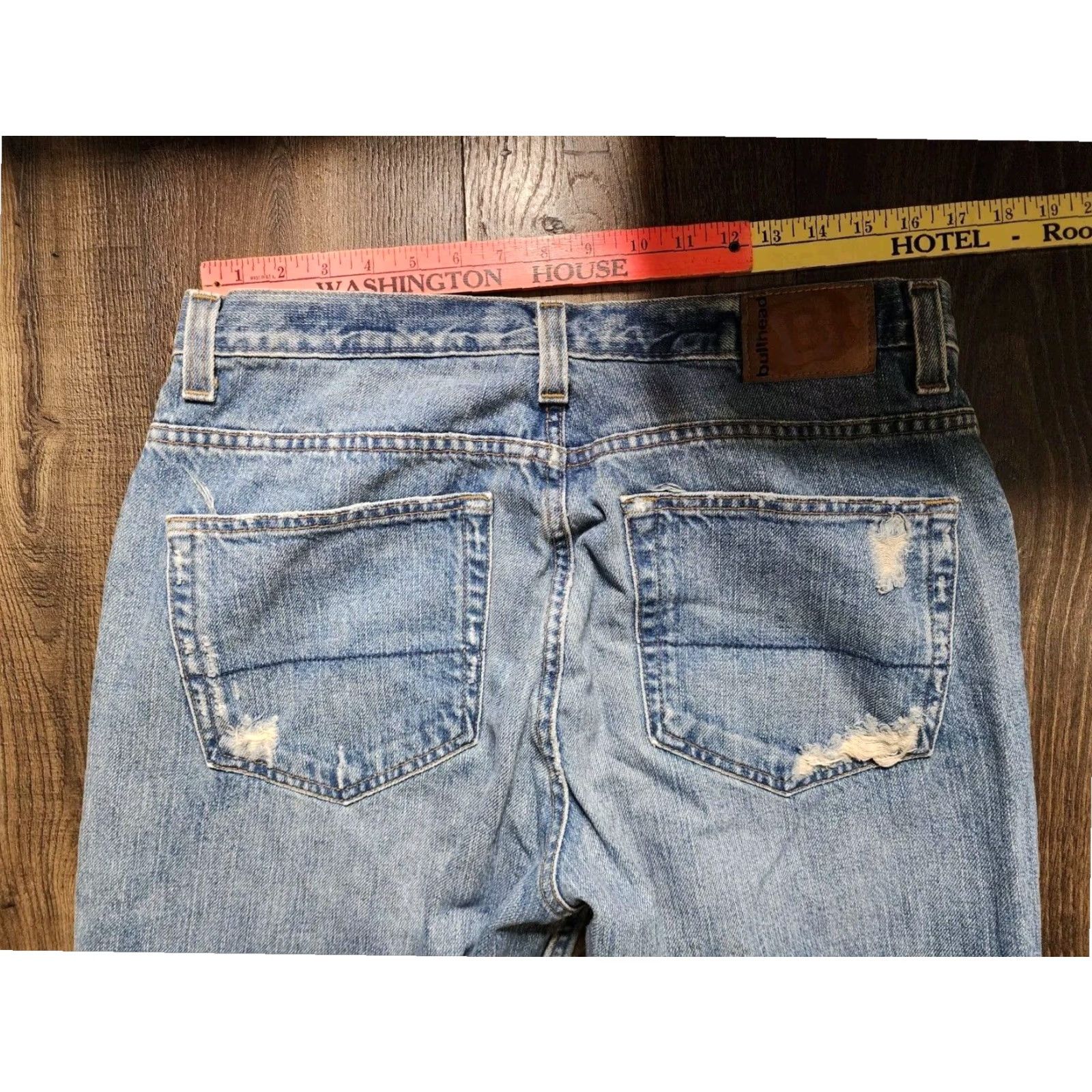 Vintage VINTAGE Bullhead Mens Blue Distressed Bootcut Jeans 34x34 Relaxed Fit Grunge Style Size US 34 / EU 50 - 2 Thumbnail