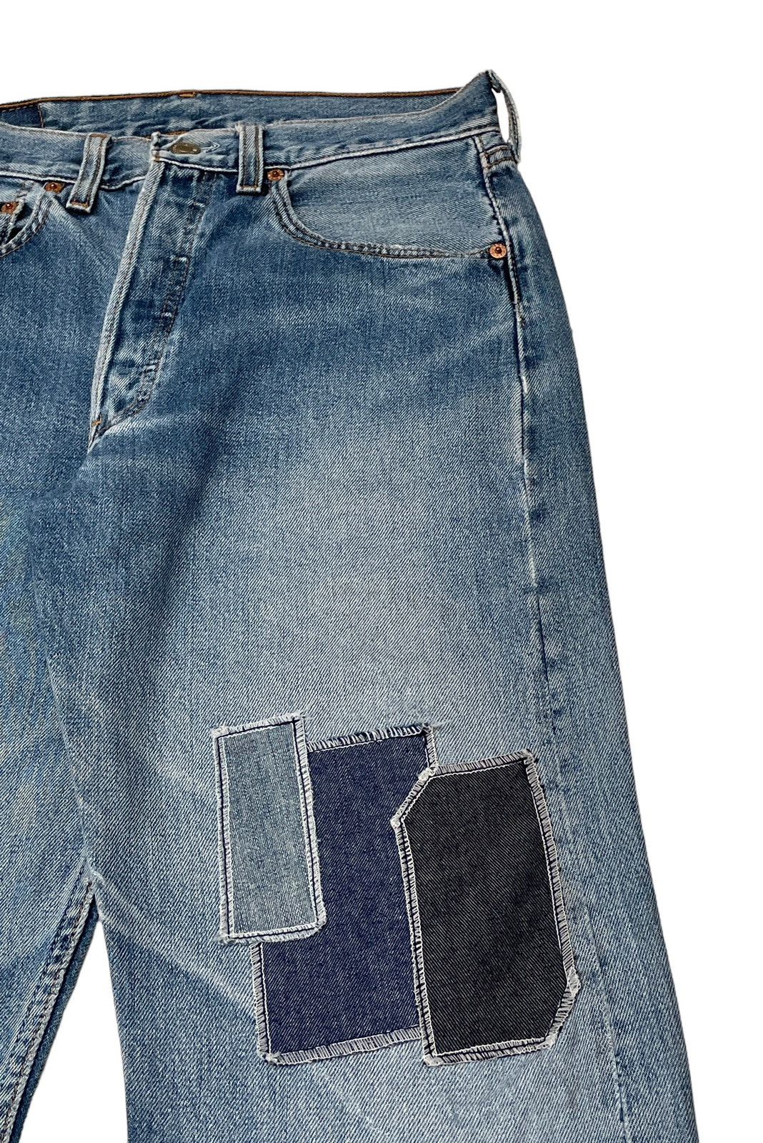 Levi's Vintage Levi’s Made In Usa Patchwork Jeans 1990s Size US 30 / EU 46 - 4 Thumbnail