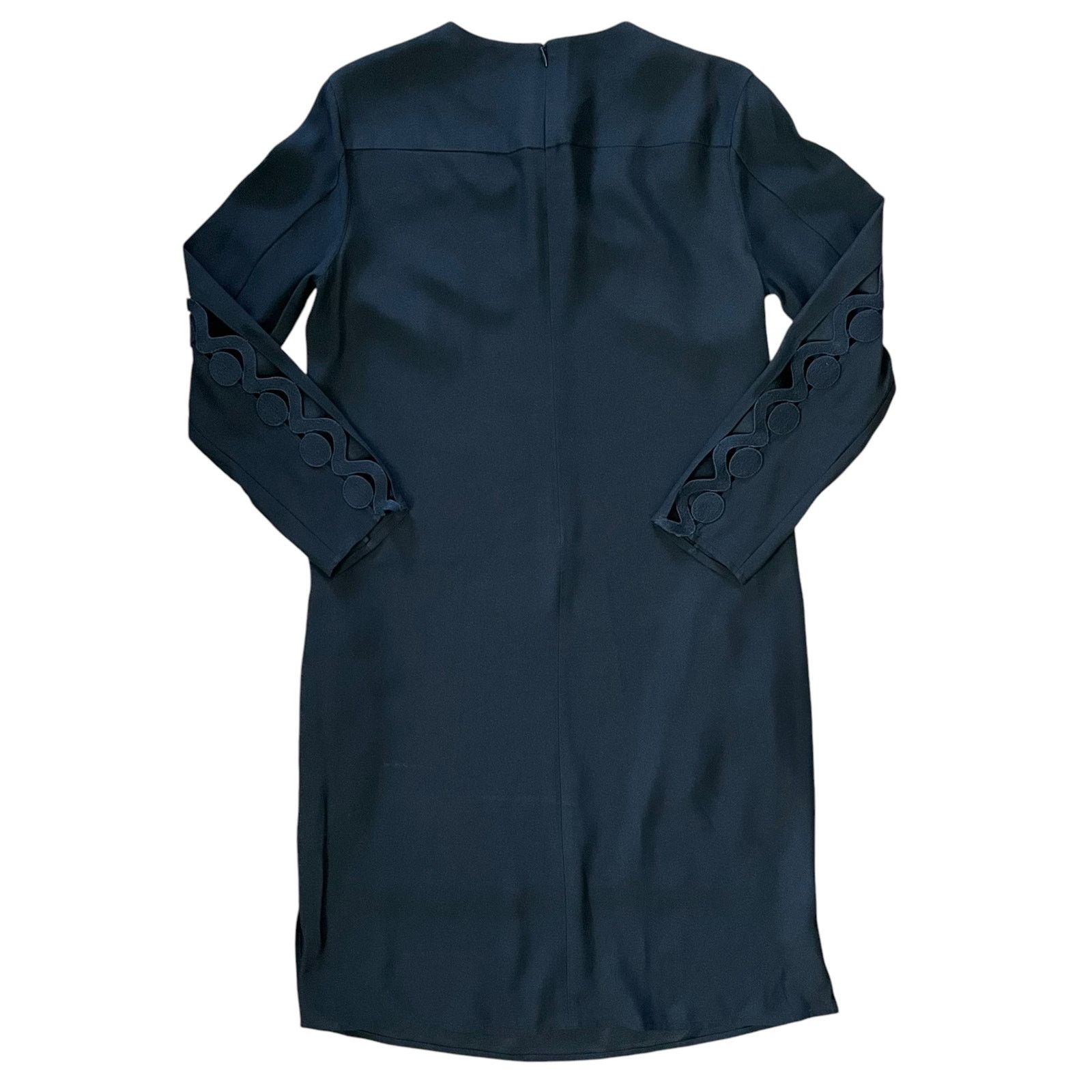 Akris Akris Punto Navy Blue Scallop Wave Cutout Shift Dress Size M / US 6-8 / IT 42-44 - 2 Thumbnail