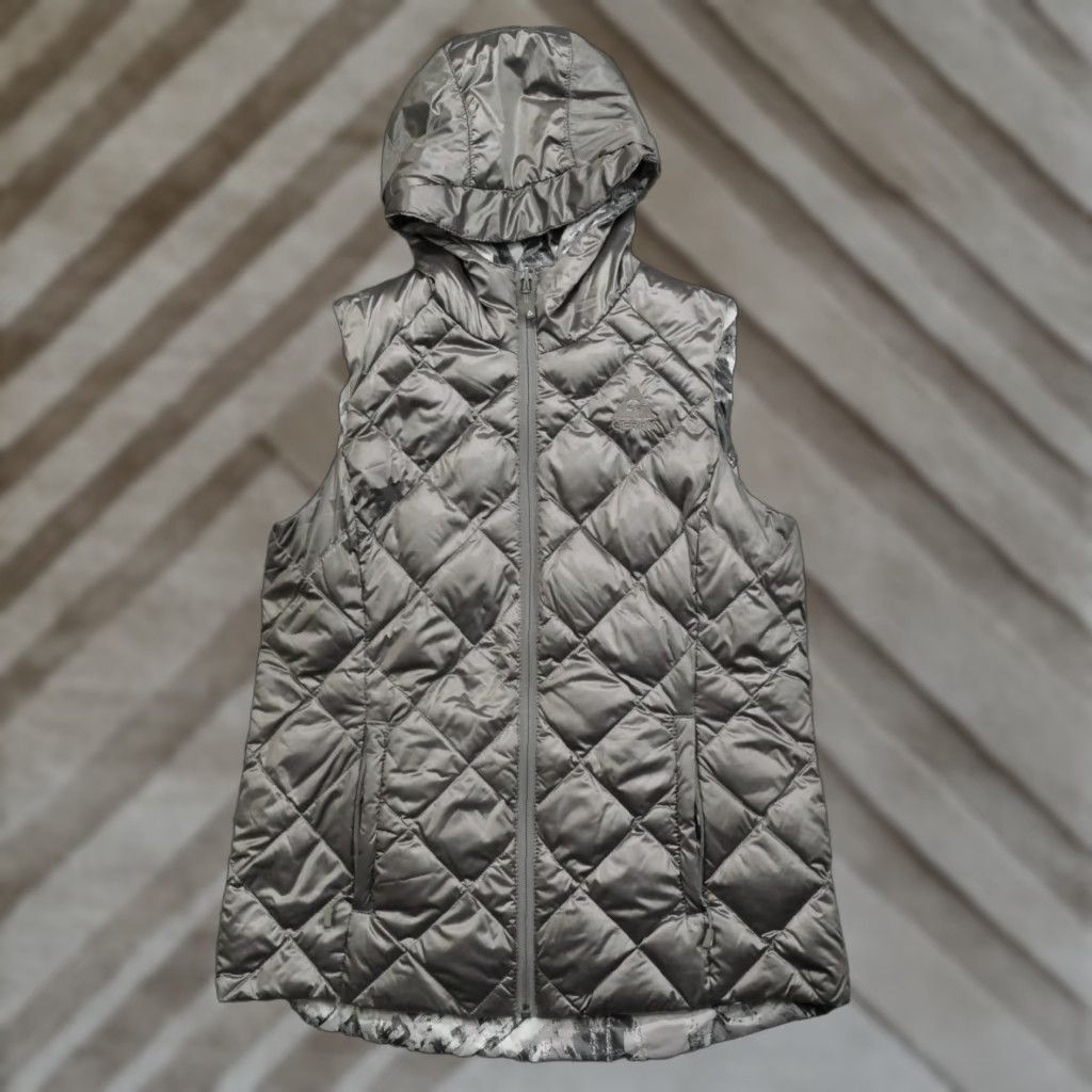 Vintage Gerry Vest Womens Medium Grey Down Puffer Reversible Hooded Outdoors Jacket Coat Size M / US 6-8 / IT 42-44 - 1 Thumbnail