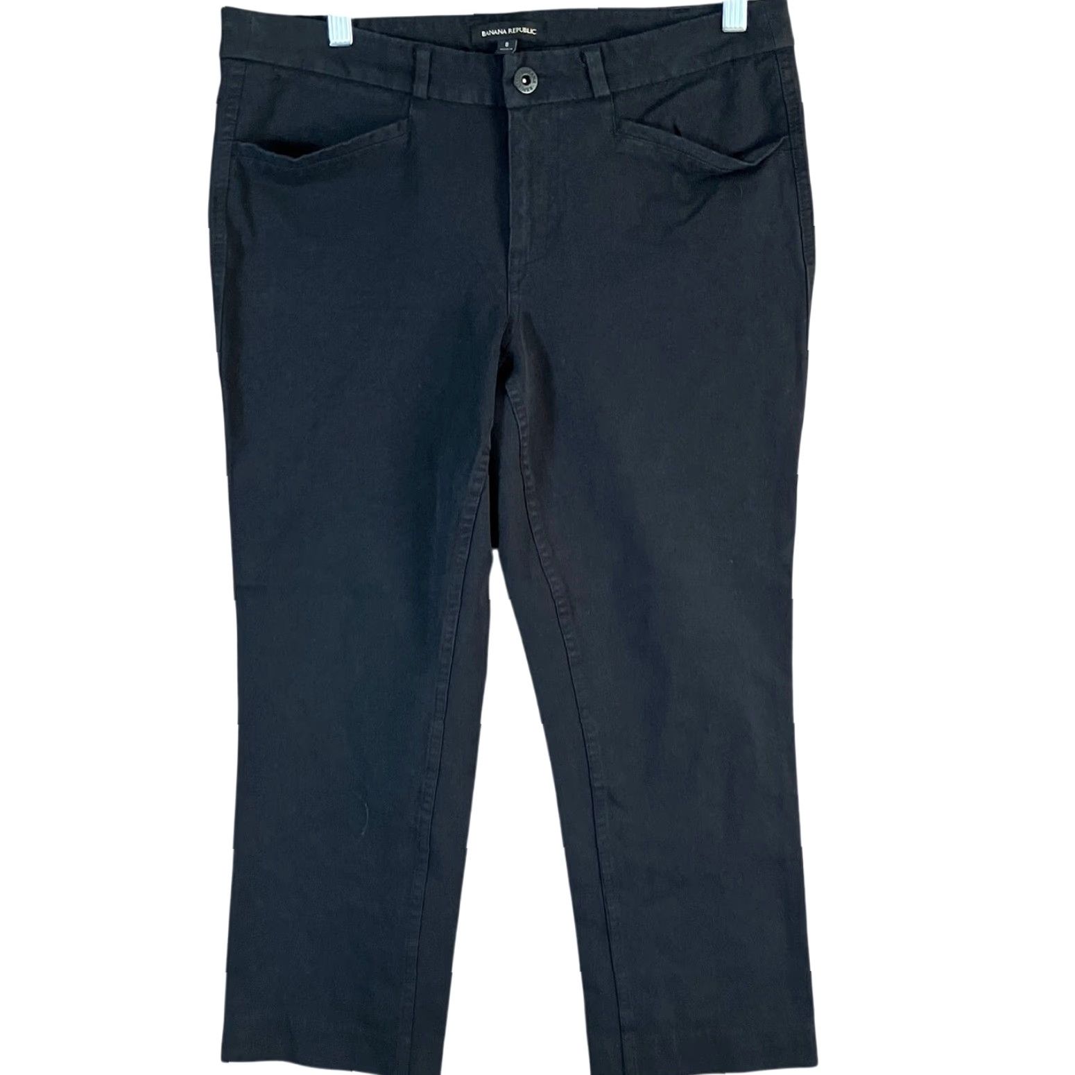 Banana Republic Banana Republic Womens Pants Black Mid Rise Chino Crop Stretch 8 Size 30" / US 8 / IT 44 - 2 Thumbnail