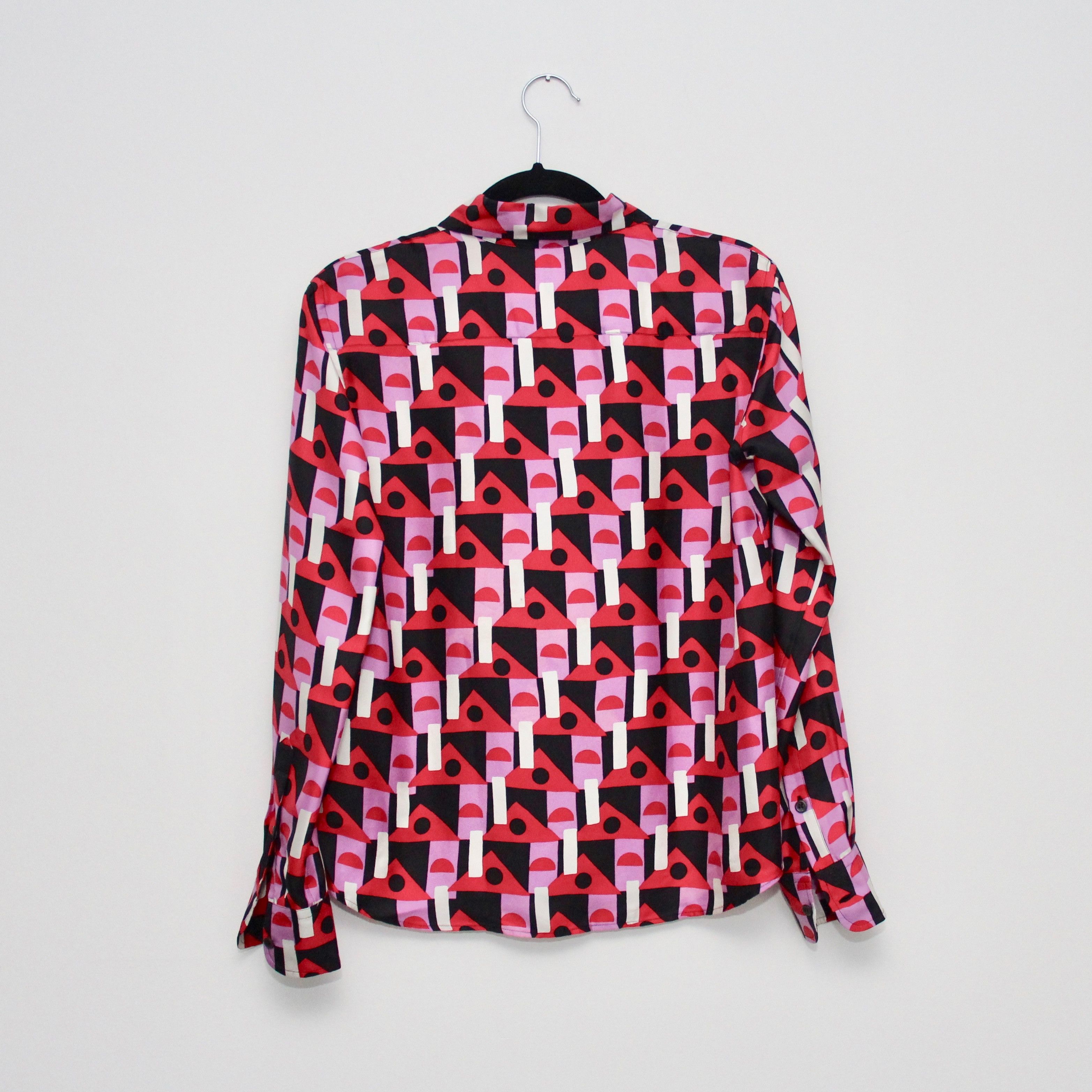 Prada Prada x Holliday & Brown Geometric Print Silk Blouse Size XS / US 0-2 / IT 36-38 - 3 Thumbnail