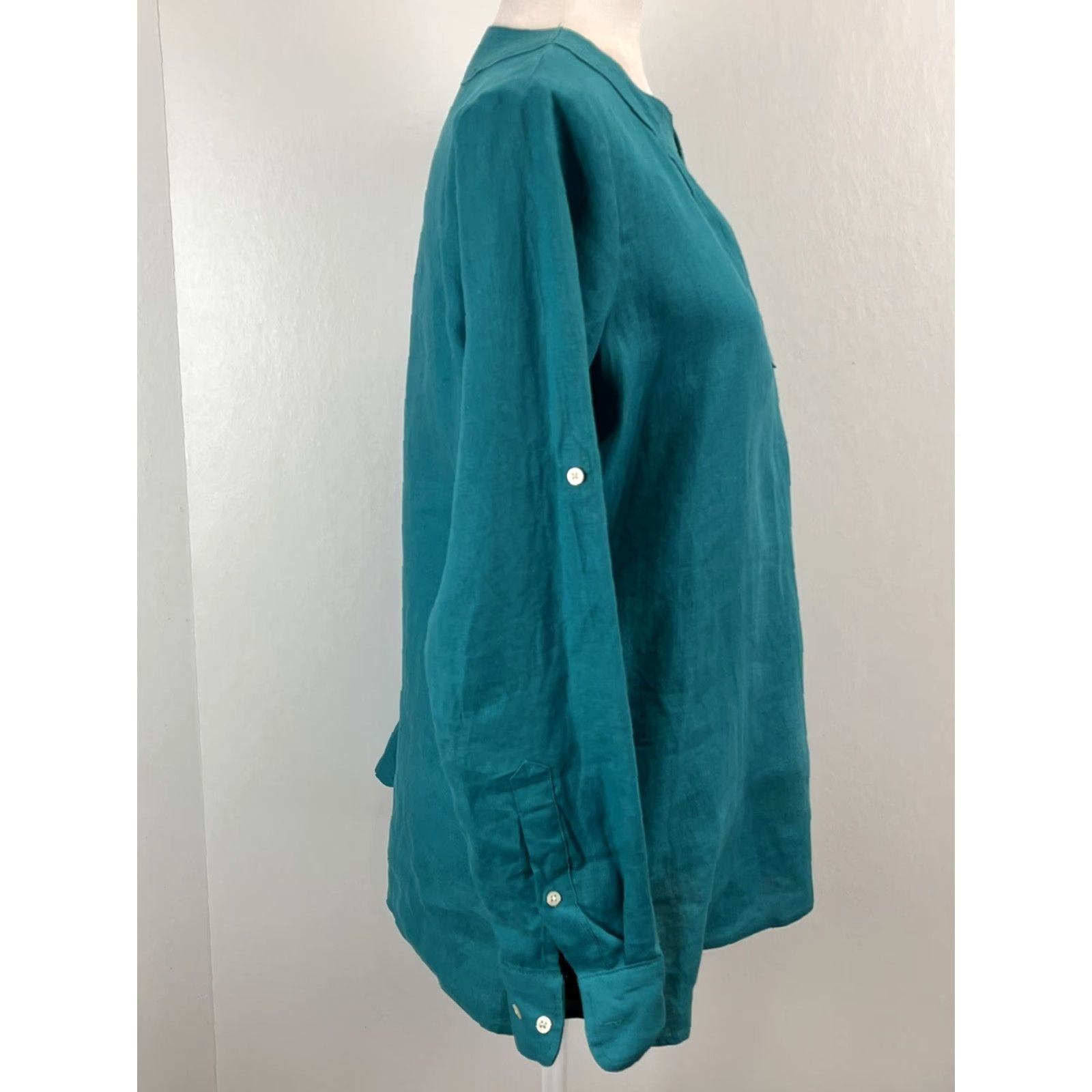Ralph Lauren Lauren Ralph Lauren Linen Tunic Shirt Sz S Teal Women Size S / US 4 / IT 40 - 4 Thumbnail