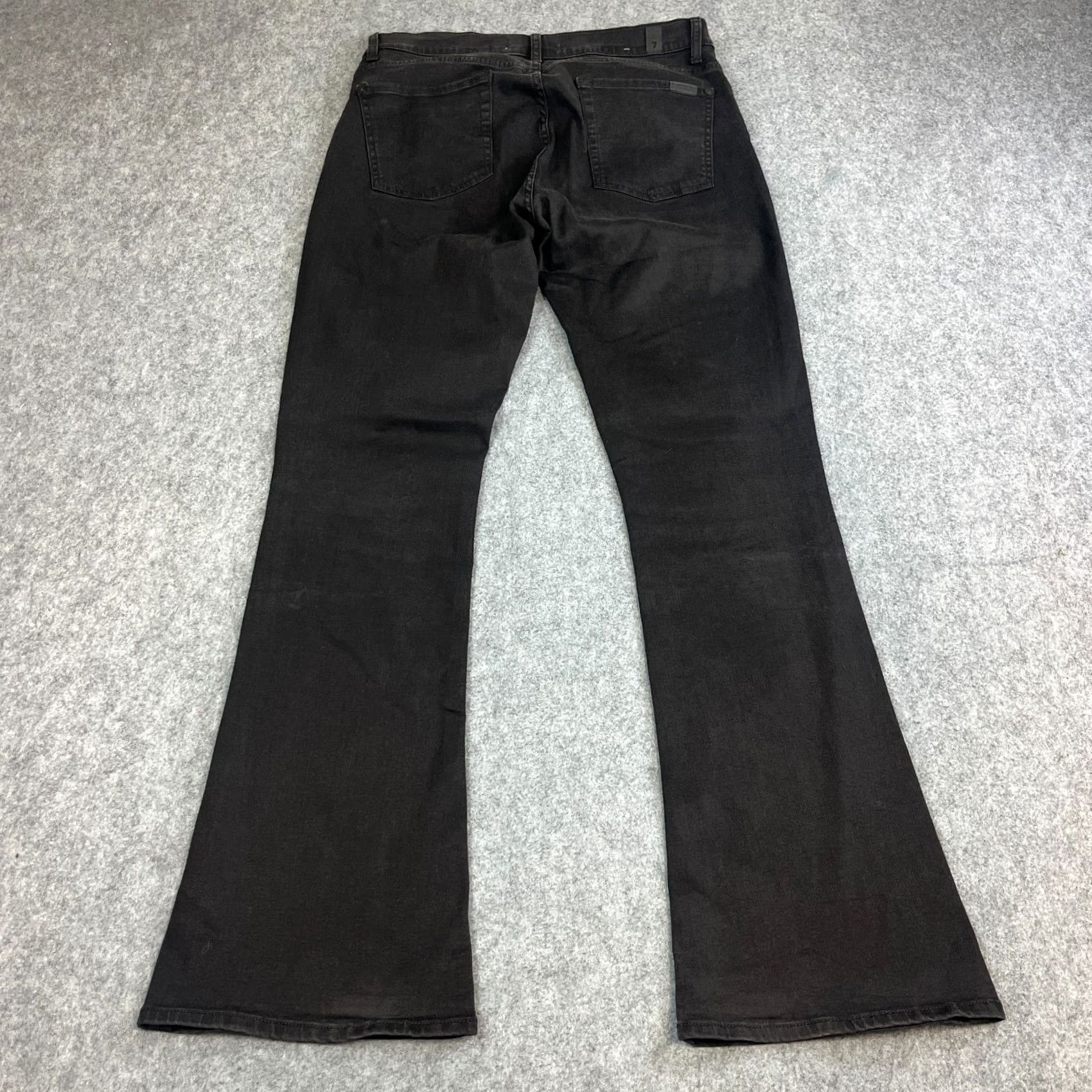 7 For All Mankind 7 For All Mankind Womens Jeans Bootcut Flare 32 Black Stretch Regular 32in 5-Pocket Denim Jeans Womens Checks Brown? Size 34" / US 12 / IT 48 - 2 Thumbnail