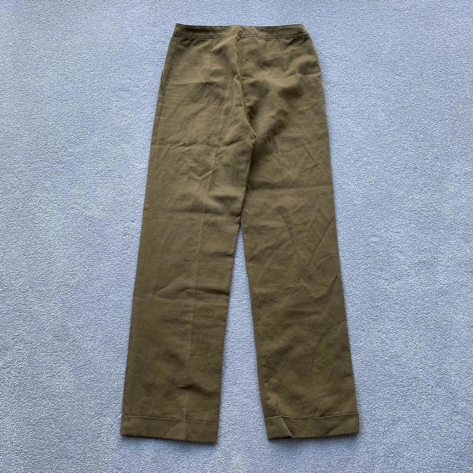 Dries Van Noten Dries Van Noten Women’s Cotton Linen Cuffed Trousers Size 24" / US 00 / IT 34 - 3 Thumbnail