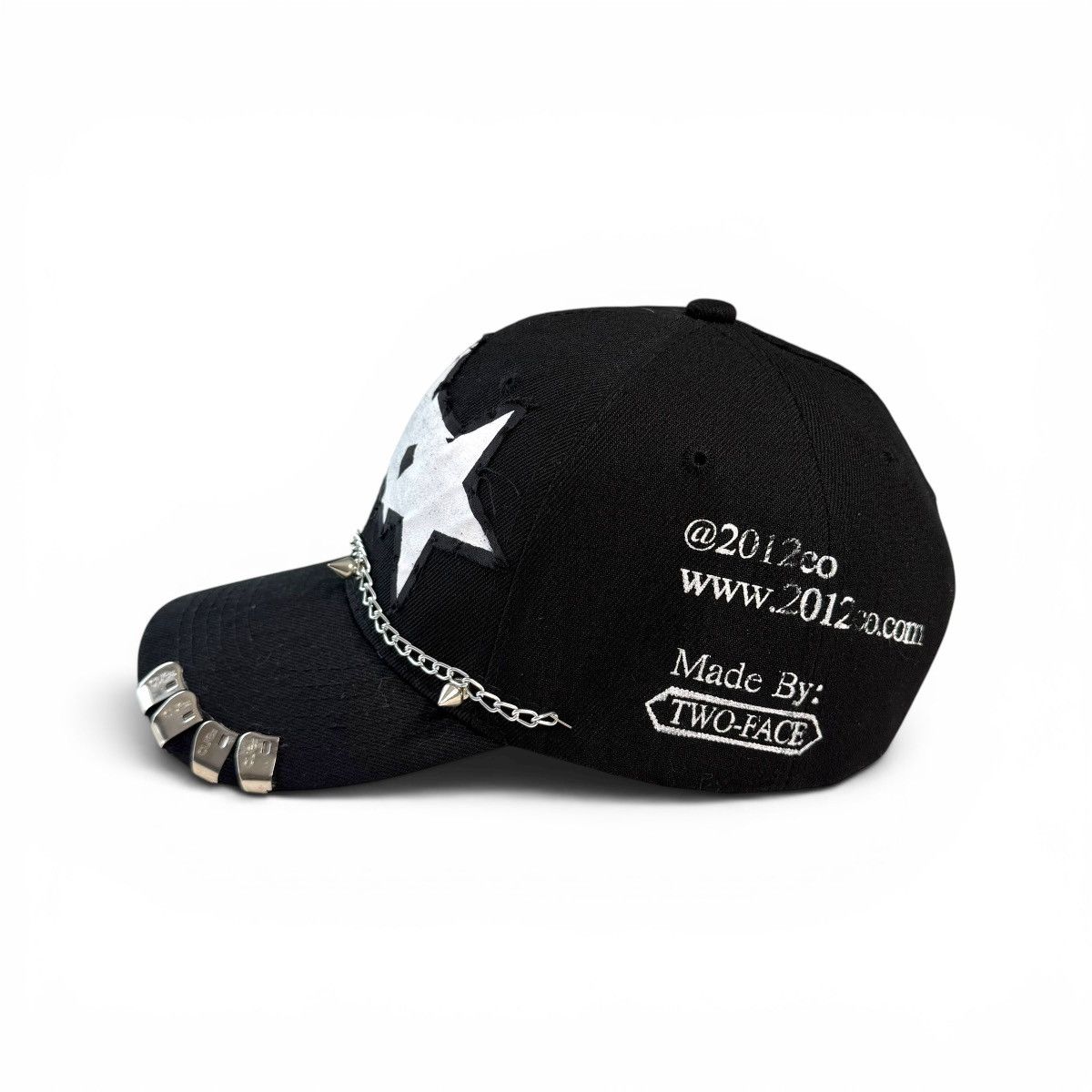 Other 2012co TWO-FACE Custom Spike Chain Graphic Star Patch Hat Size ONE SIZE - 6 Thumbnail