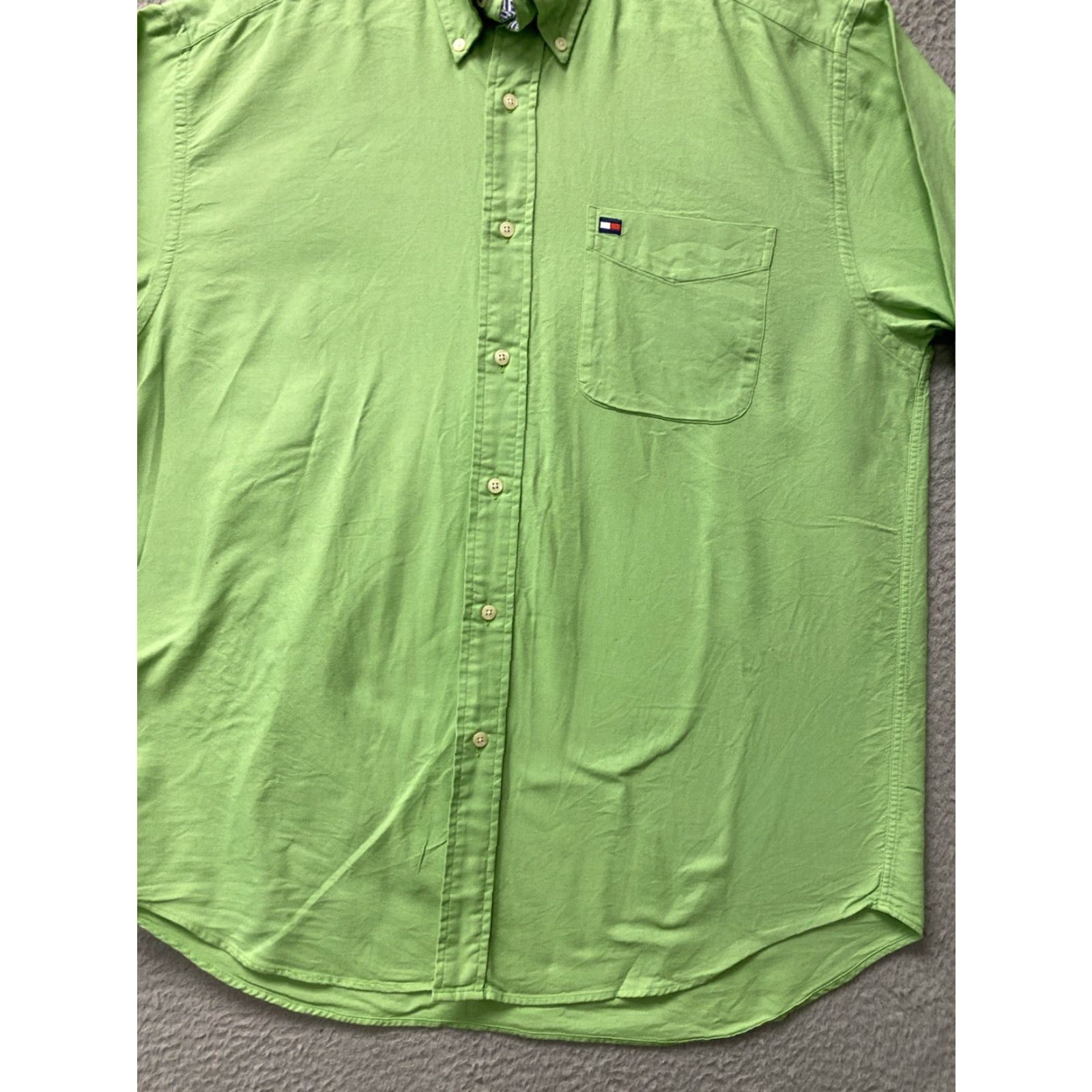 Tommy Hilfiger VINTAGE Tommy Hilfiger Tommy Jeans Men's Green Long Sleeve Shirt M 90s Logo Casual Size US M / EU 48-50 / 2 - 2 Thumbnail