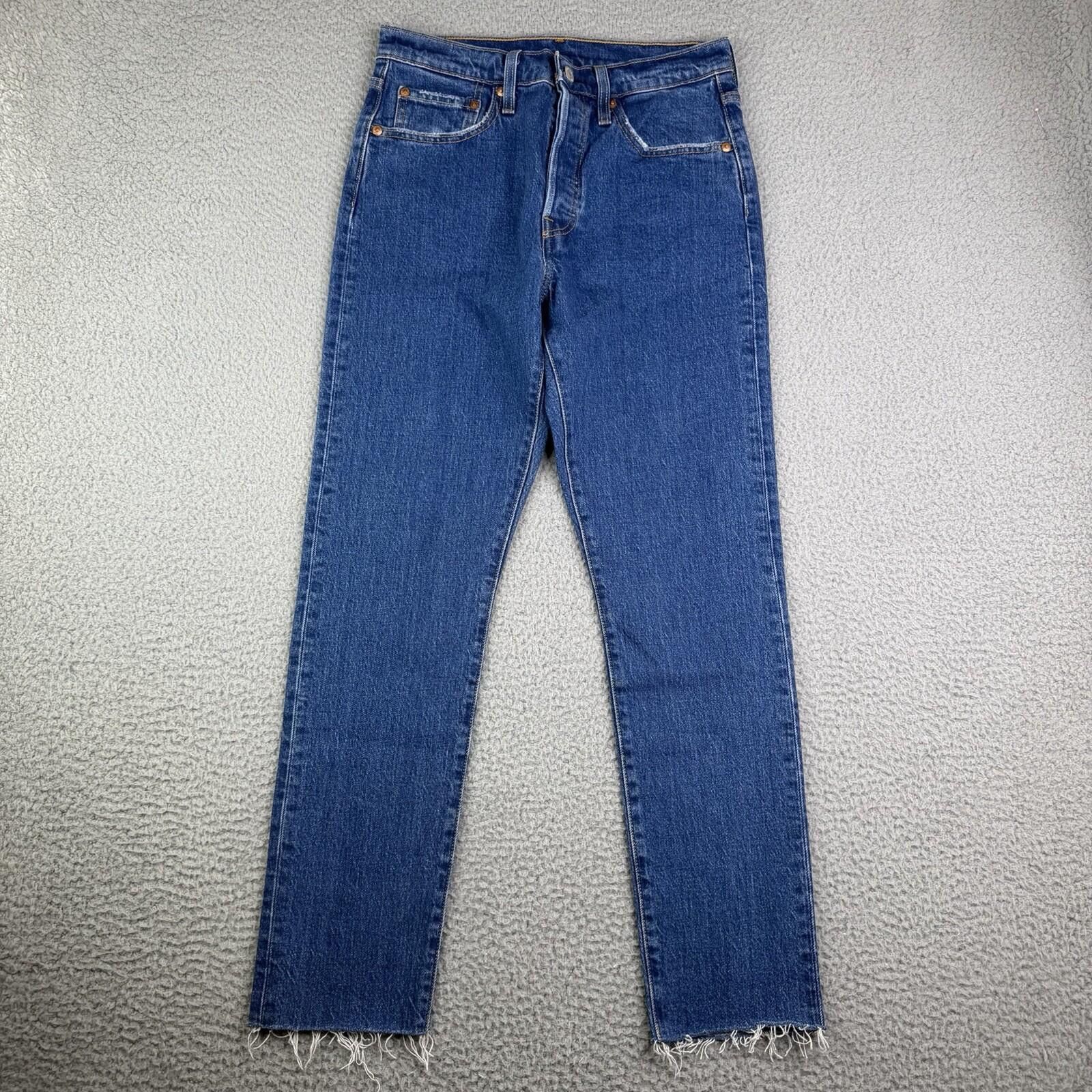 Levi's Levis 501 S Skinny Button Fly Raw Hem Jeans Women's 28x28 Size 28" / US 6 / IT 42 - 3 Thumbnail