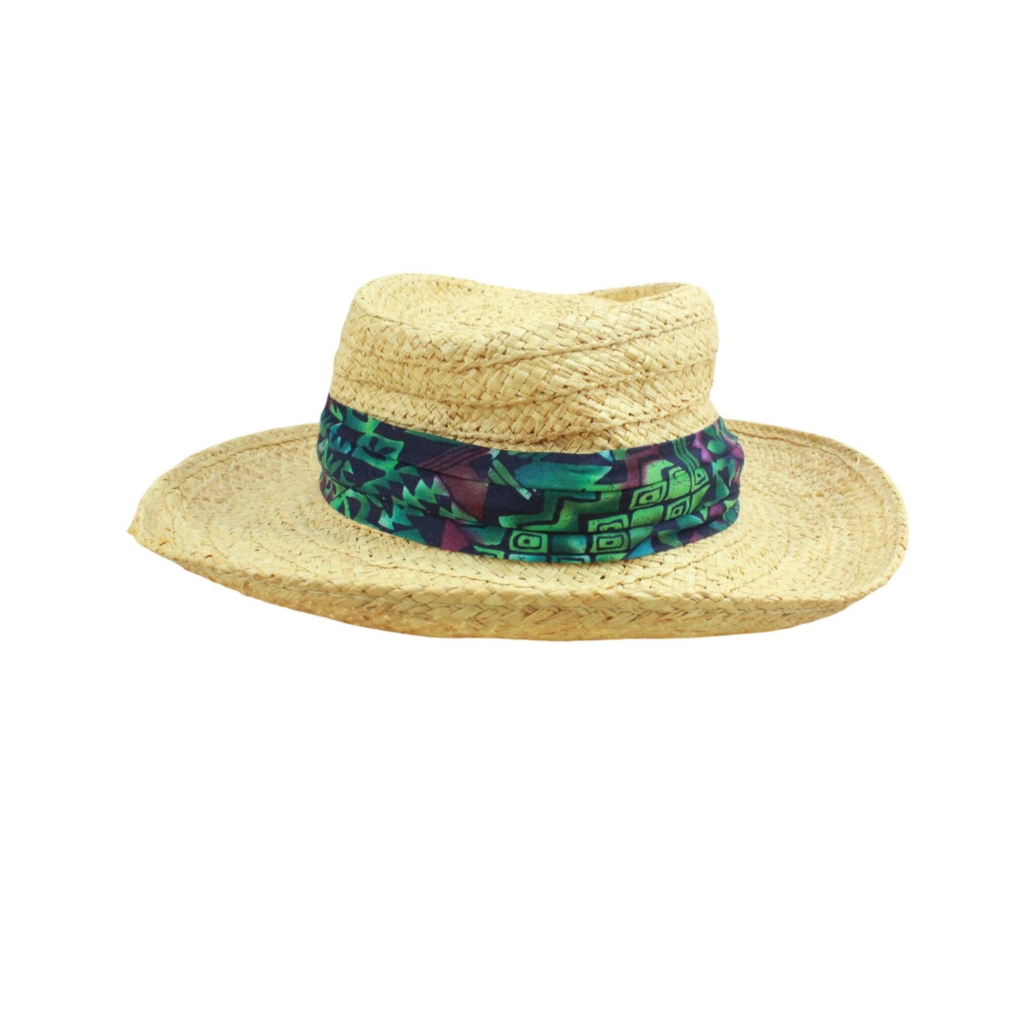 Other Scala Raffia Gambler Summer Hat Unisex Natural S/M Size ONE SIZE - 1 Thumbnail