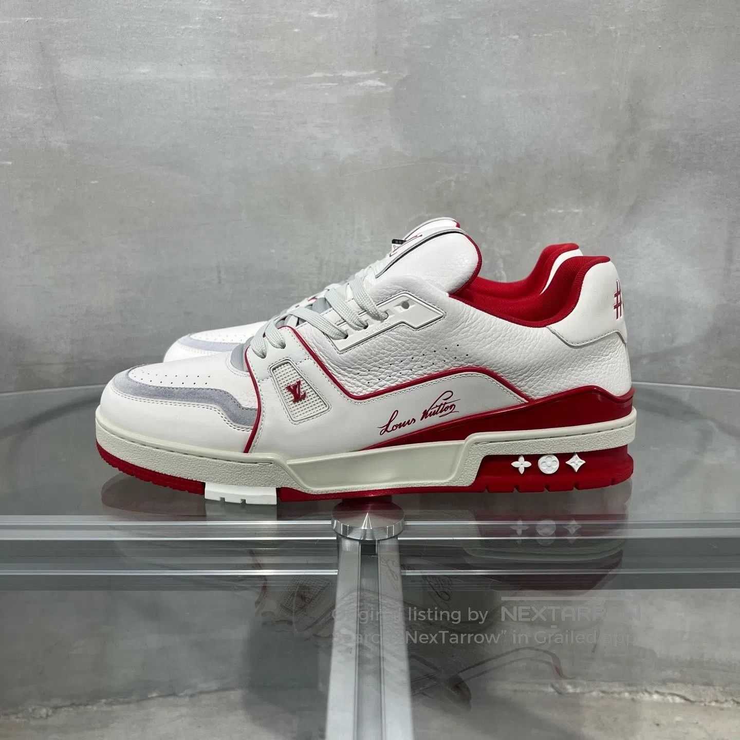 Louis Vuitton Louis Vuitton Trainer white and red shoes Size US 11 / EU 44 - 3 Thumbnail