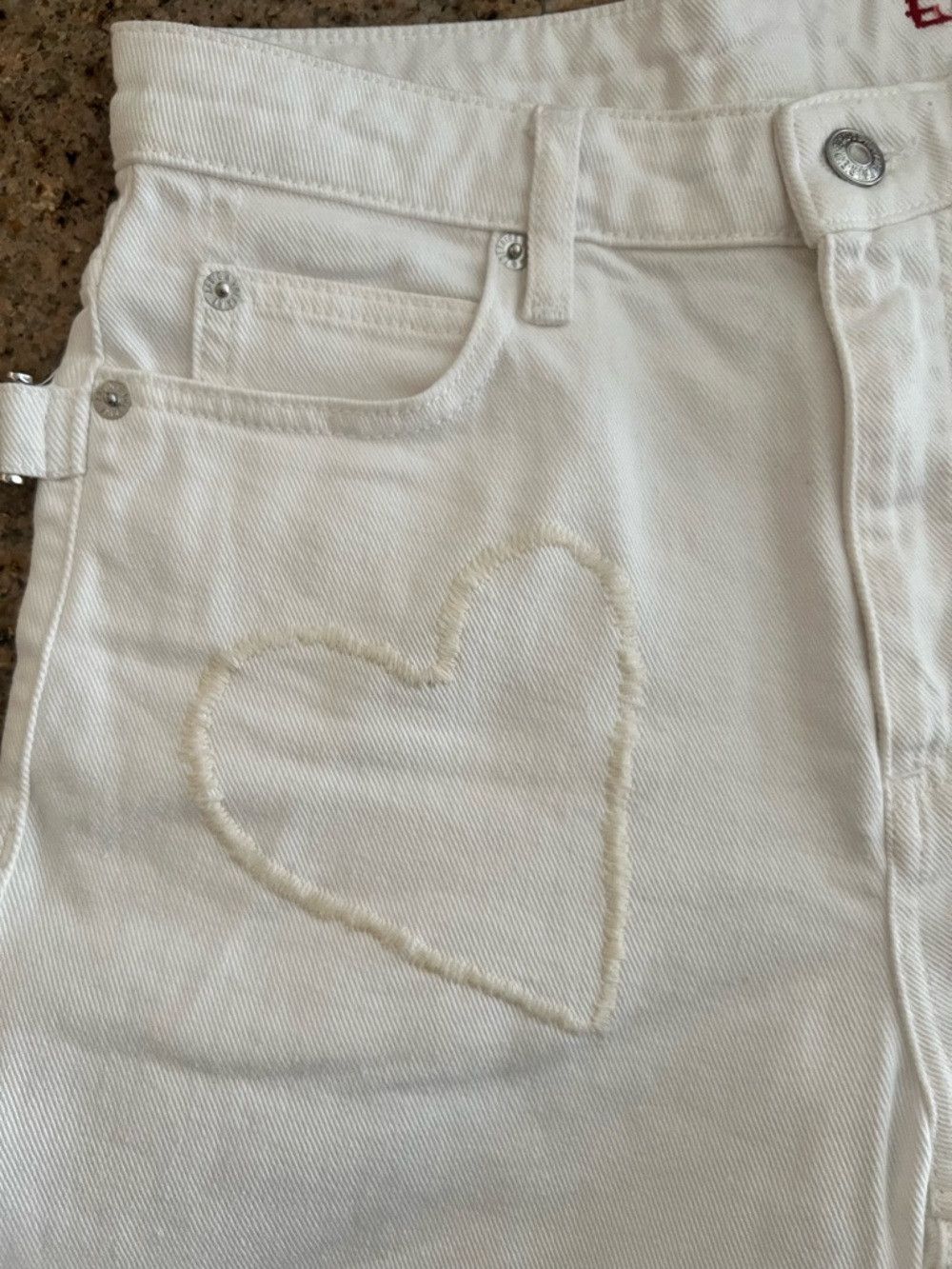 Zadig & Voltaire Zadig & Voltaire Elio Denim Eco Brod Judo White Heart Strai Size 25" / US 0 / IT 36 - 7 Thumbnail