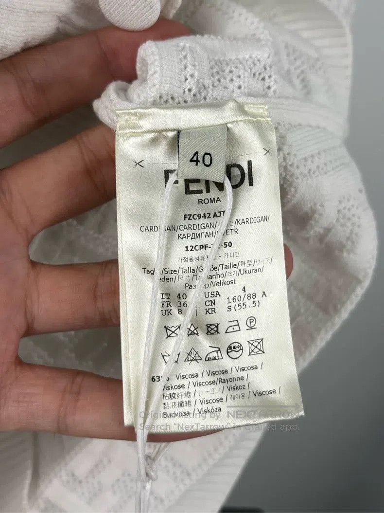Fendi Fendi White fully printed logo knit coat Size XS / US 0-2 / IT 36-38 - 5 Thumbnail