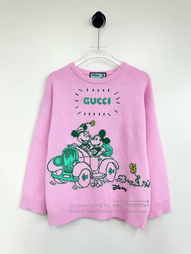 Gucci Gucci Pink cartoon Mickey round-neck knitted sweater Size S / US 4 / IT 40 - 1 Thumbnail