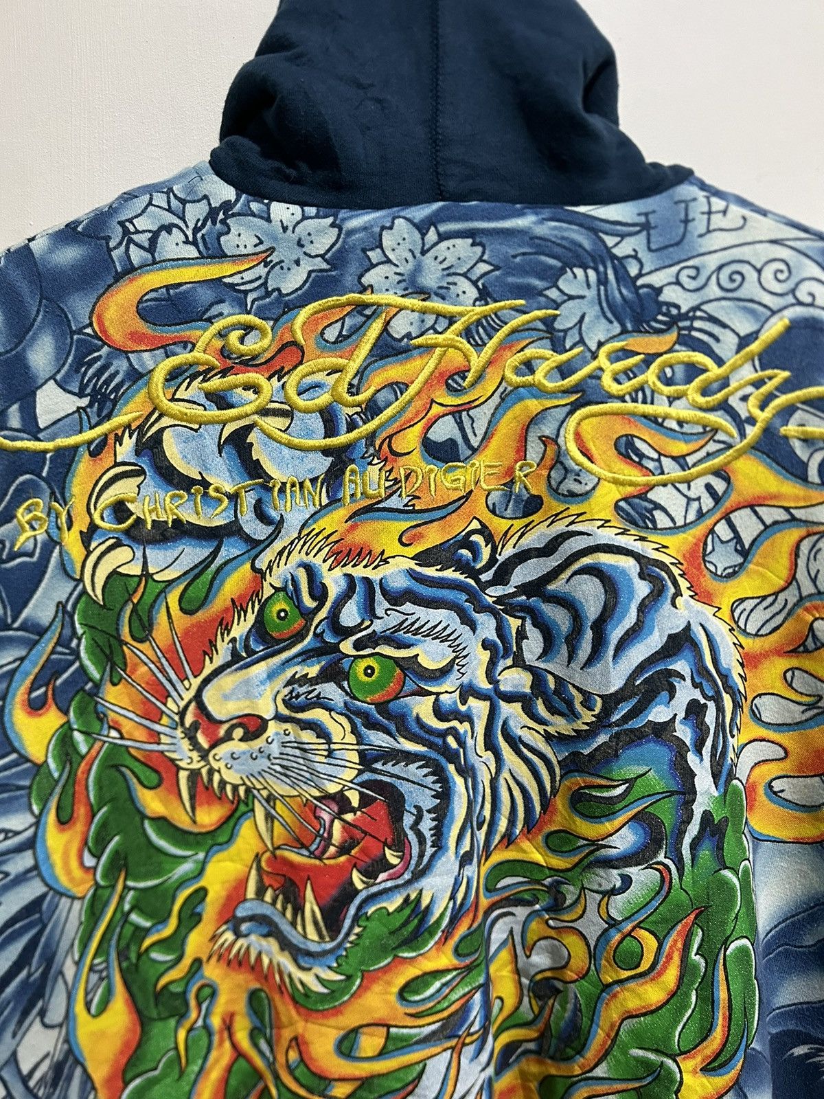 Ed Hardy Y2K Ed Hardy Christian Audigier Embroidery Fur Zip Up Hoodie Size US M / EU 48-50 / 2 - 10 Thumbnail