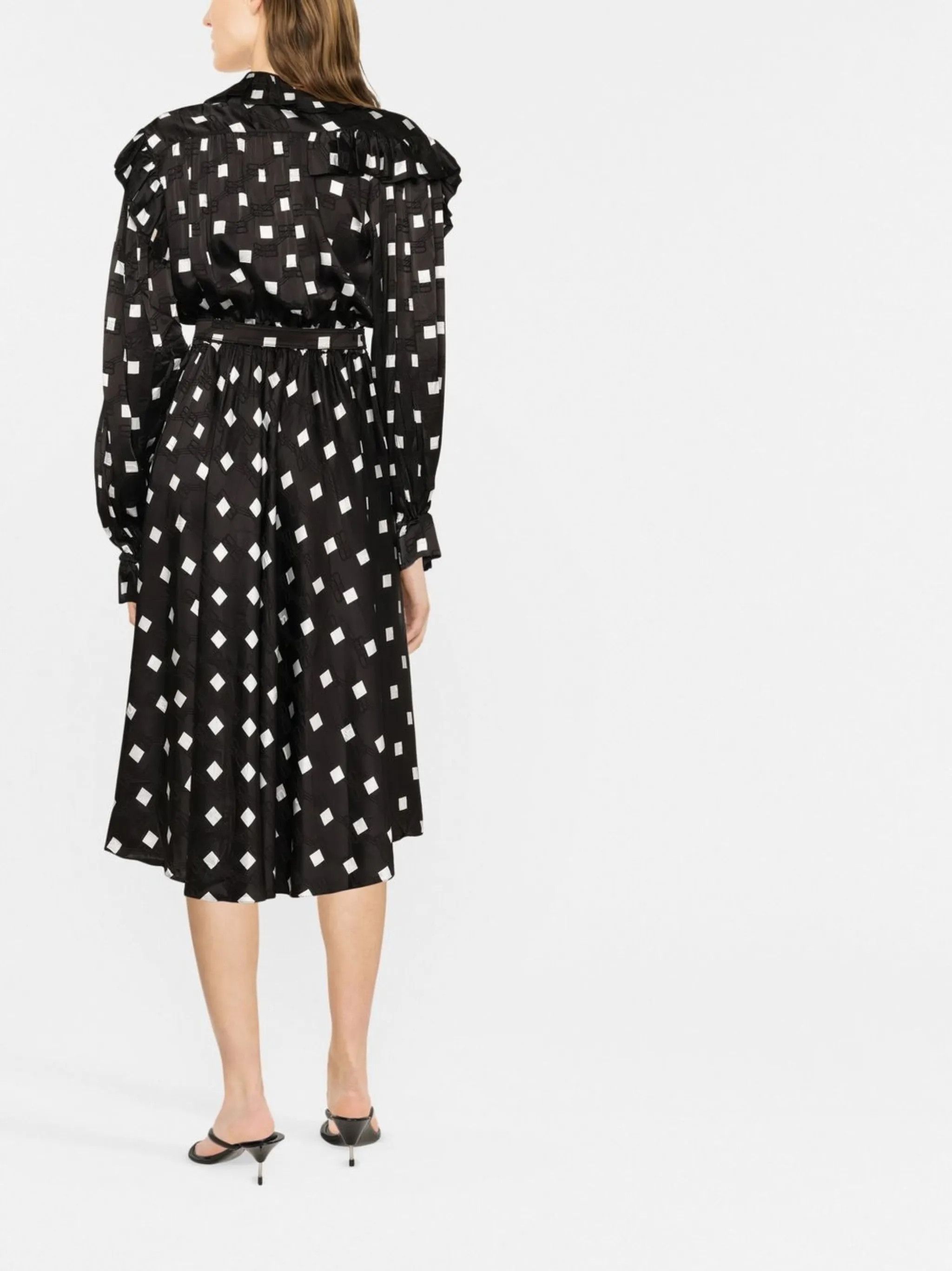 Balenciaga o1y0625 Midi Dress in Black/White Size M / US 6-8 / IT 42-44 - 4 Thumbnail