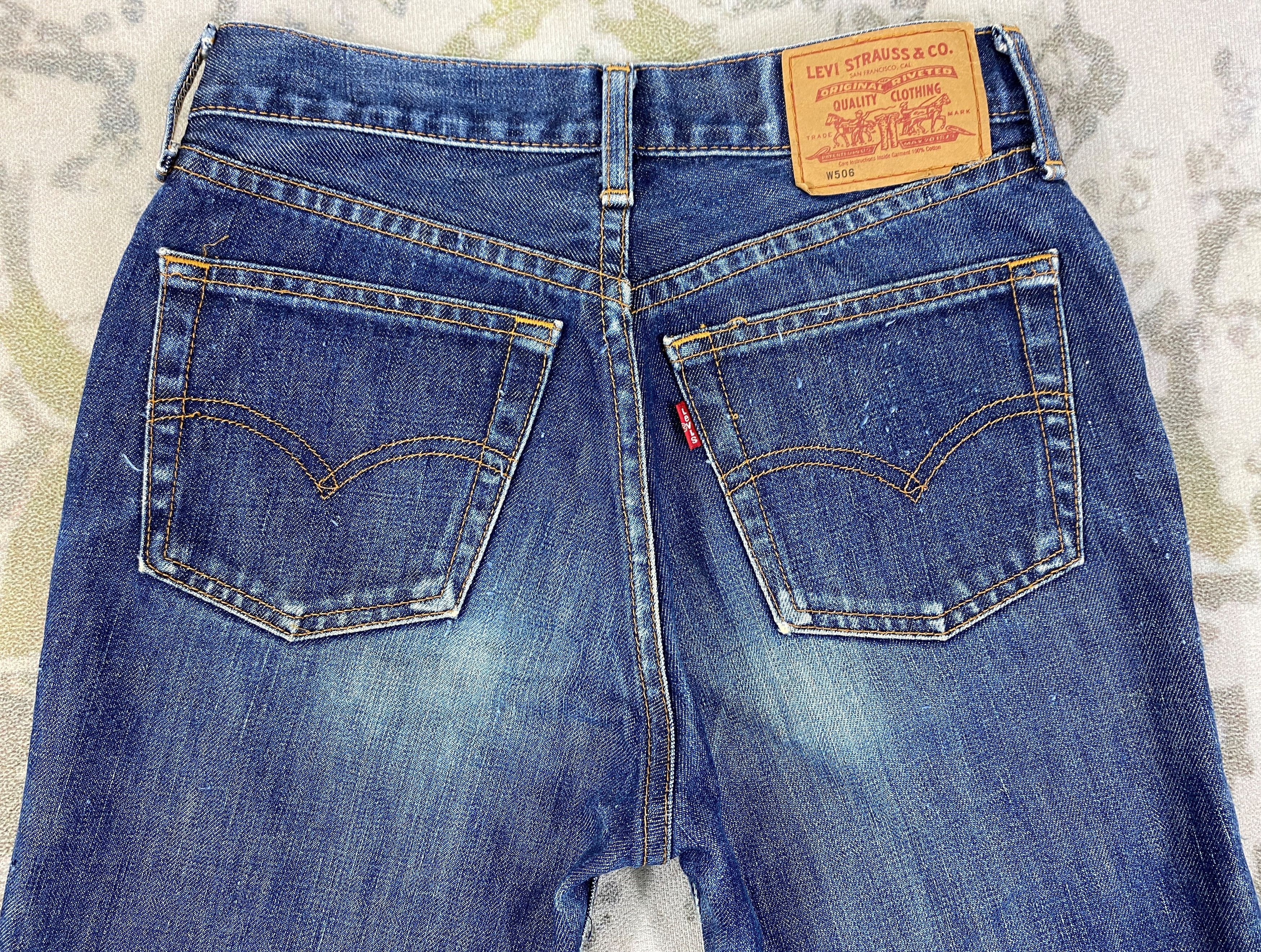 Levi's Blue Vintage Levi's 506 Ripped Denim 26x28.5 -JN213 Size US 26 / EU 42 - 4 Thumbnail
