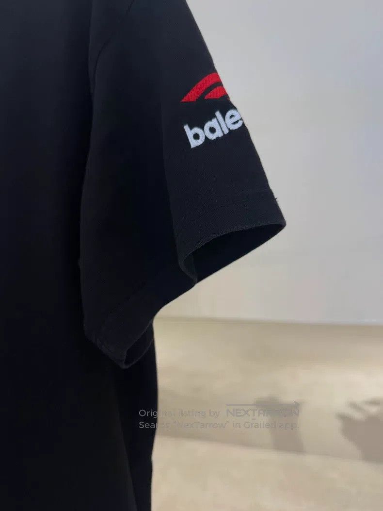 Balenciaga Balenciaga Embroidered Logo Black Round Neck Short Sleeve Size US M / EU 48-50 / 2 - 4 Thumbnail