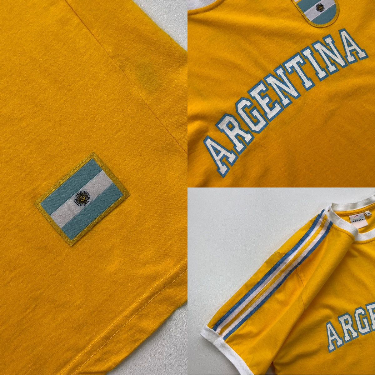 Bogner Bogner Argentina #10 Maradona Vintage T-Shirt Yellow Rare Size US L / EU 52-54 / 3 - 6 Thumbnail