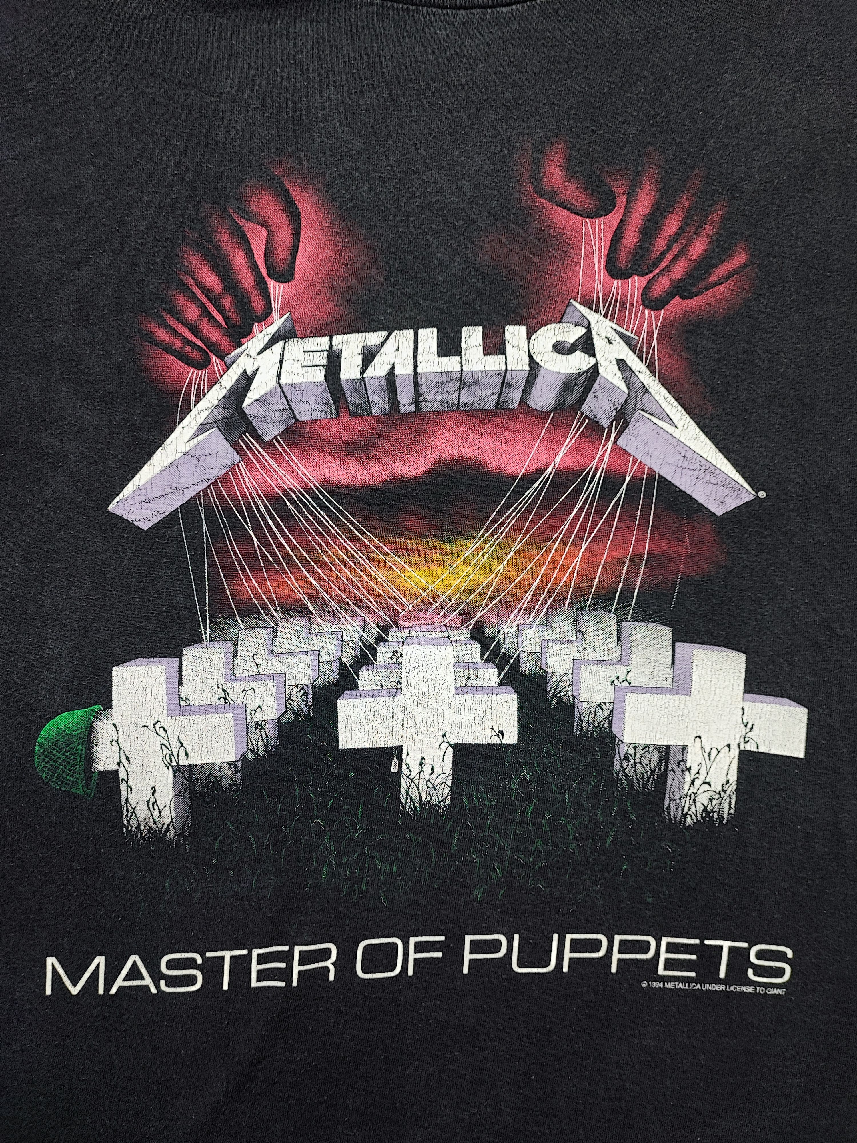 image of Band Tees x Metallica Master Of Puppets Band Tee T Shirt in Black, Men's (Size Large)