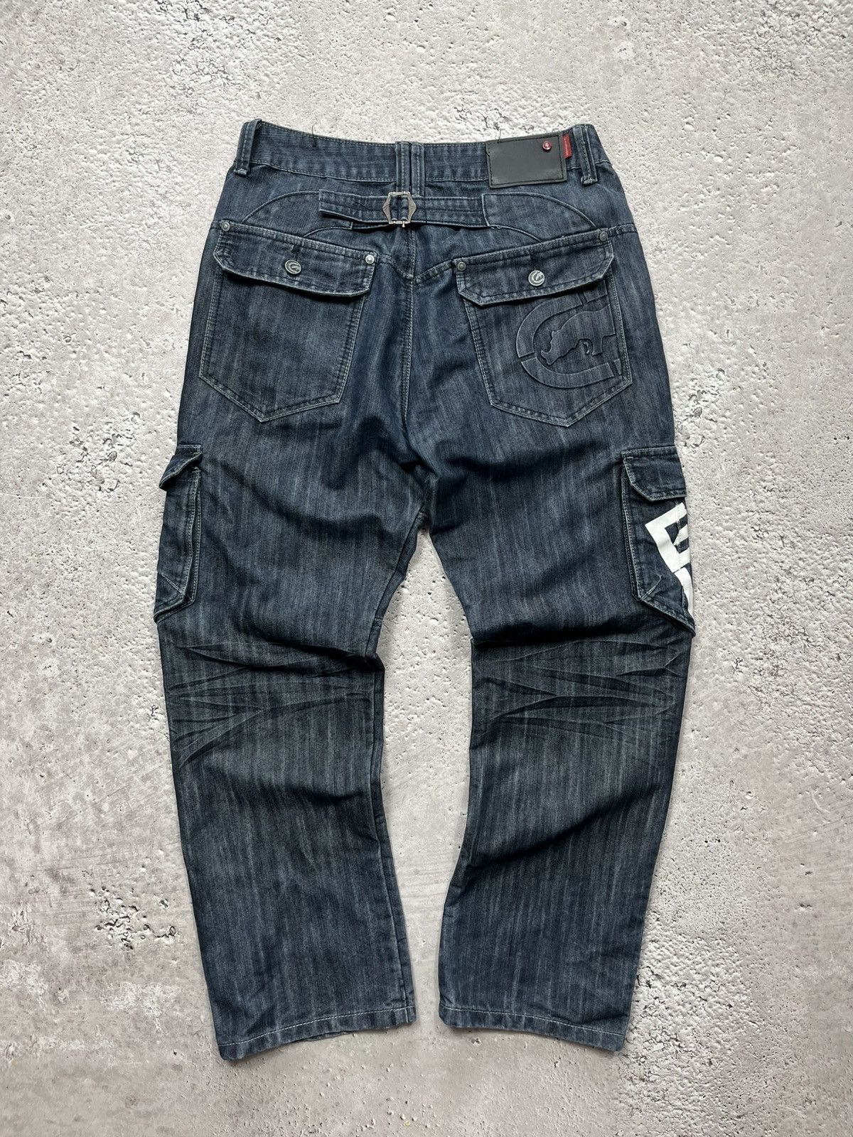 Ecko Unlimited Y2K Cargo Jeans W34 L30 Buckle Strap Baggy