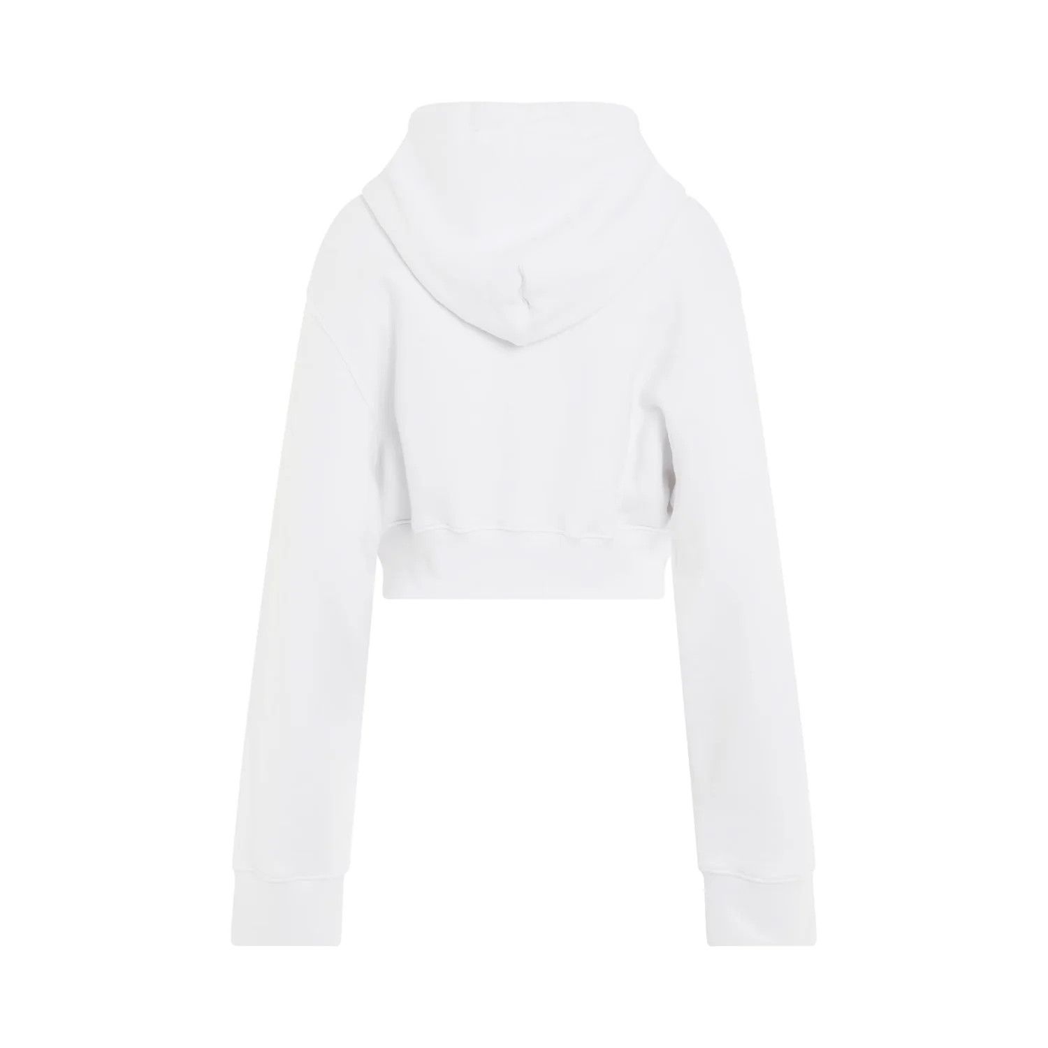 Off-White o1gr1nt0425 Crack Off Heart Sup Crop Hoodie in White Size L / US 10 / IT 46 - 4 Thumbnail