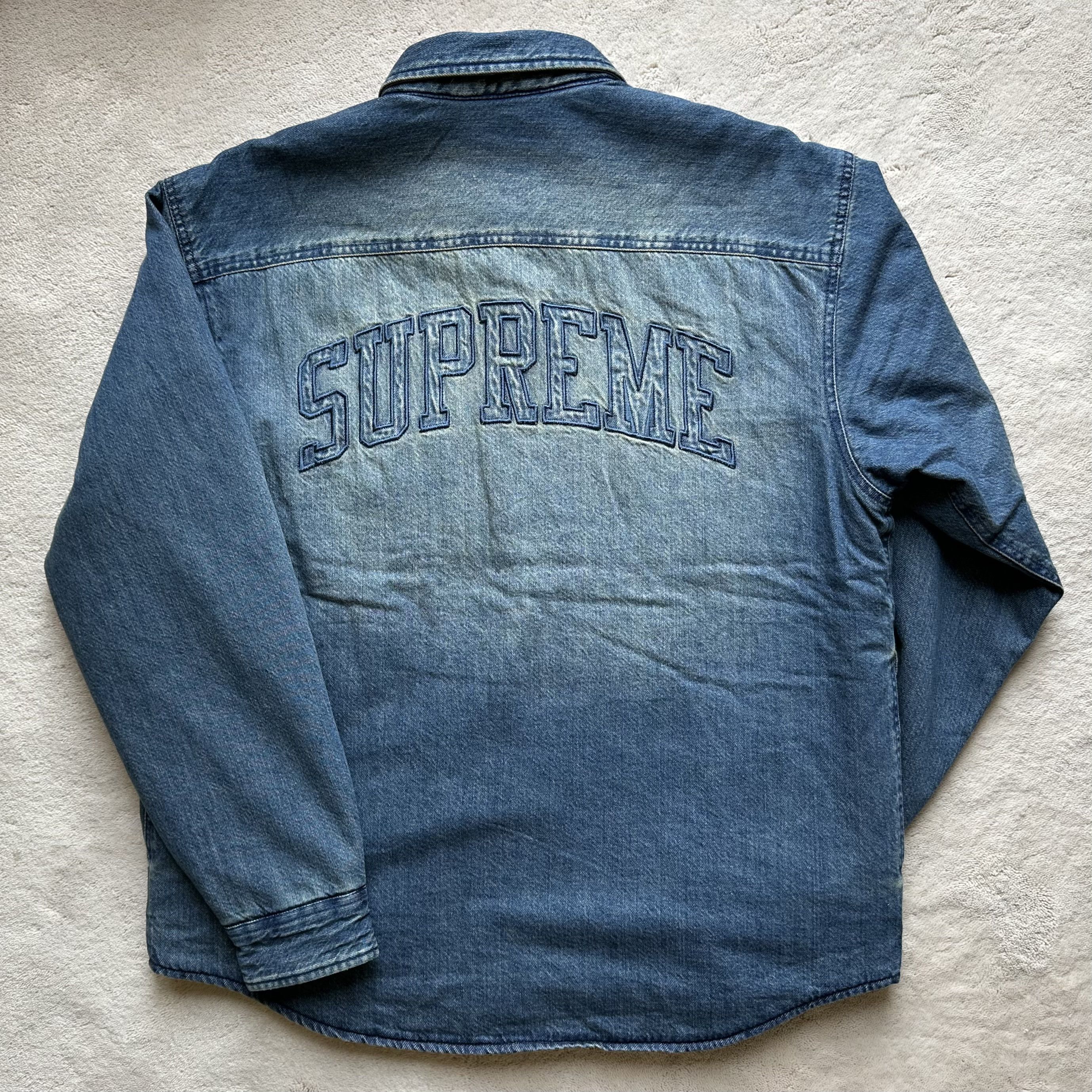Supreme SUPREME Shearling Lined Denim Work SHIRT JACKET Size S Size US S / EU 44-46 / 1 - 9 Thumbnail