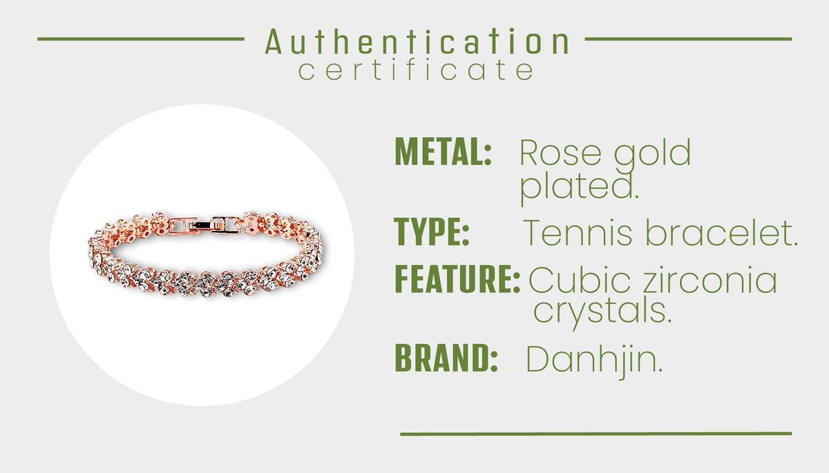 Other Rose Gold Plated Cubic Zirconia Stones Tennis Bracelet Size ONE SIZE - 8 Thumbnail
