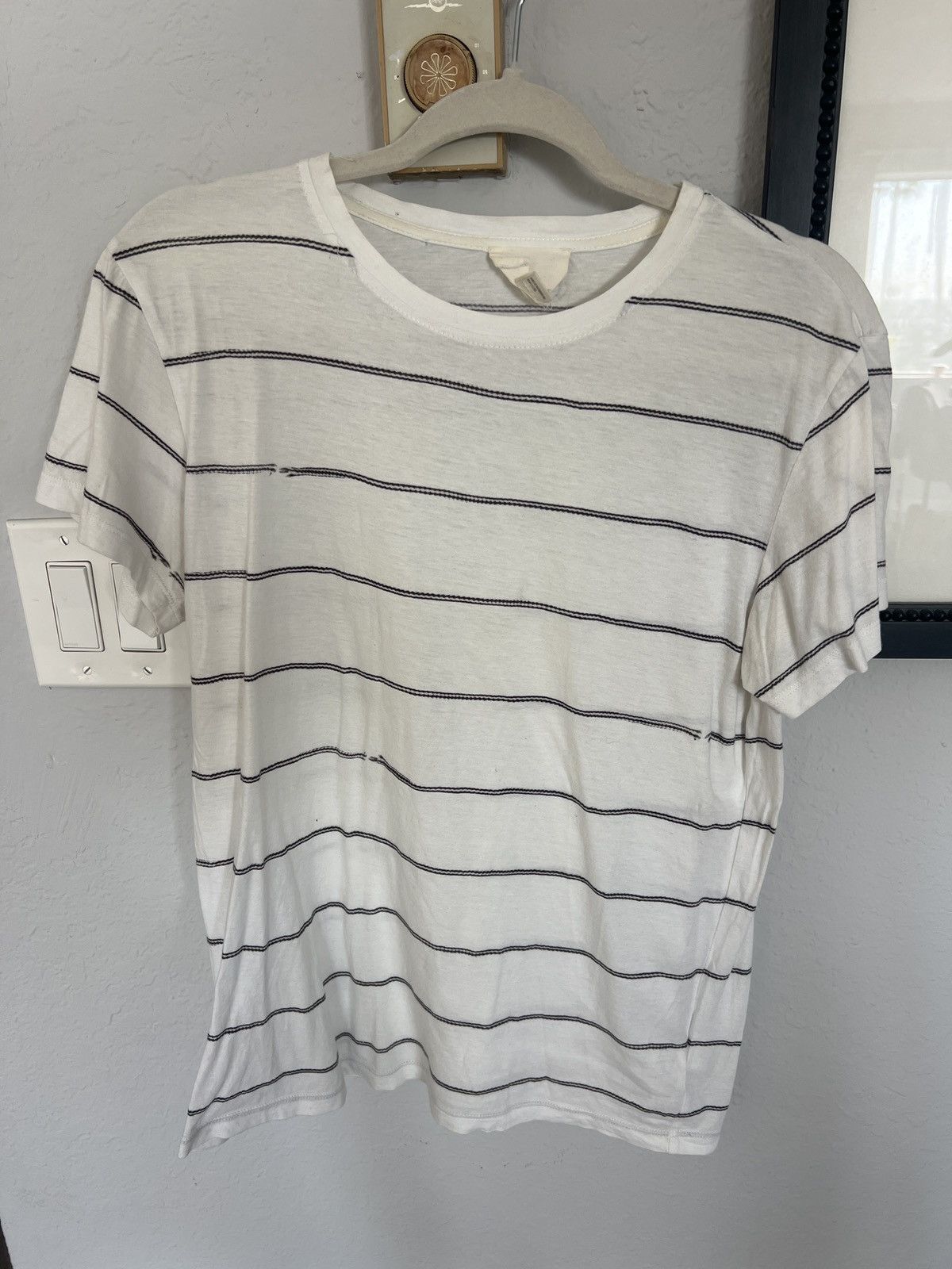 Band Of Outsiders White t-shirt with “rope” stripes Size US S / EU 44-46 / 1 - 1 Thumbnail