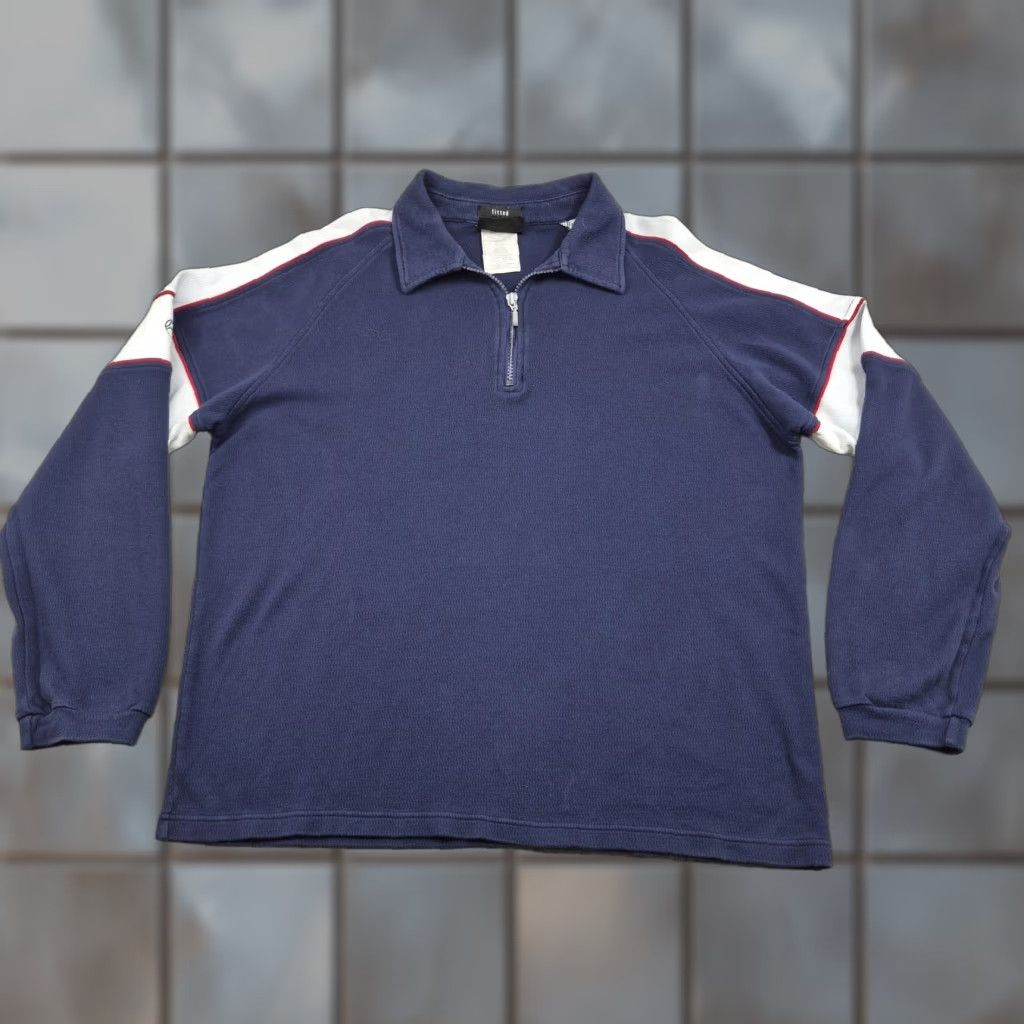 Vintage Rugby Polo Pullover Canterbury Mens XL Blue 1/4 Zip Fitted Long Sleeve Preppy Size US XL / EU 56 / 4 - 1 Thumbnail