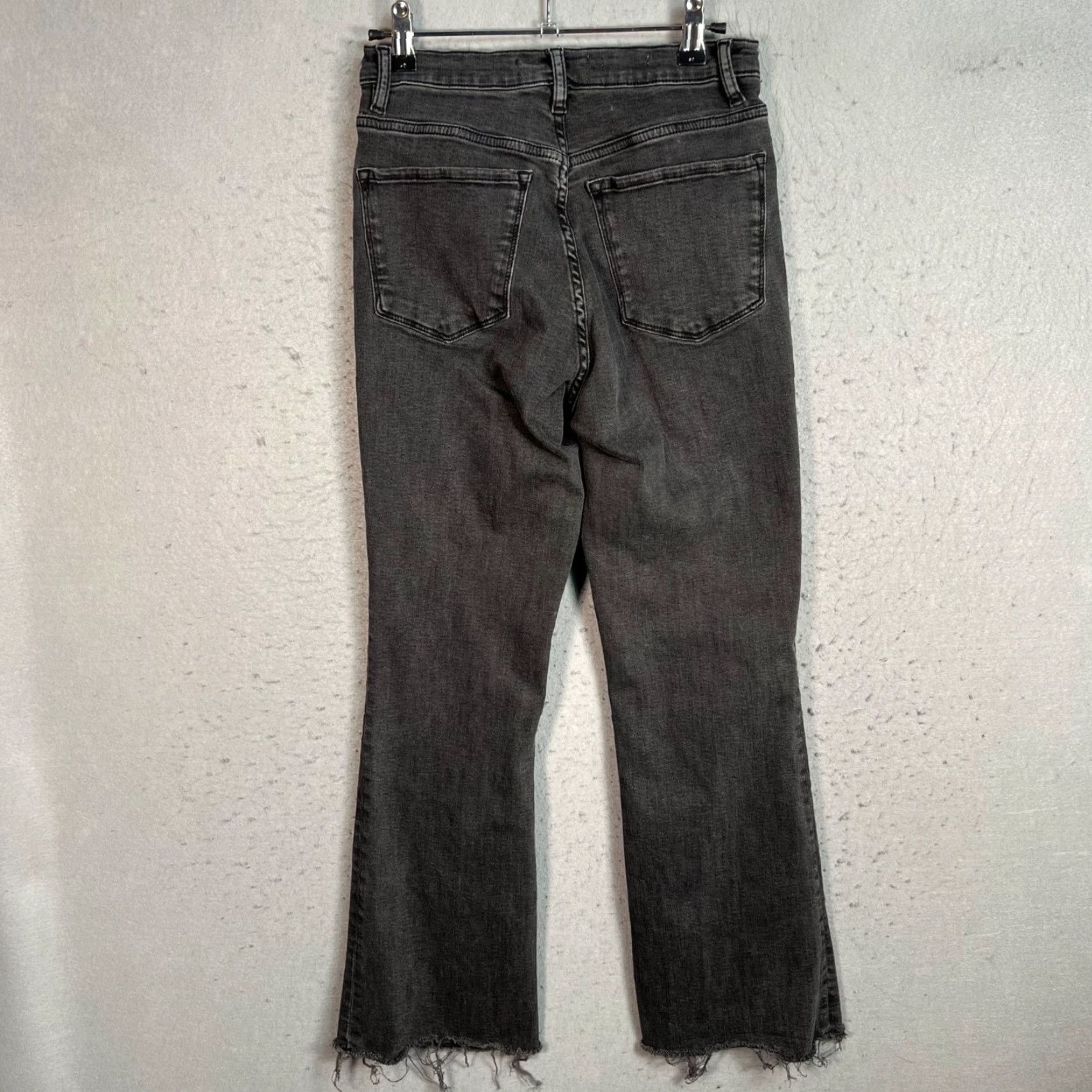 Mango Mango Denim Womens 4 Bootcrop Gray Frayed Hem Jeans Stretch Cotton Blend Size 27" / US 4 / IT 40 - 2 Thumbnail