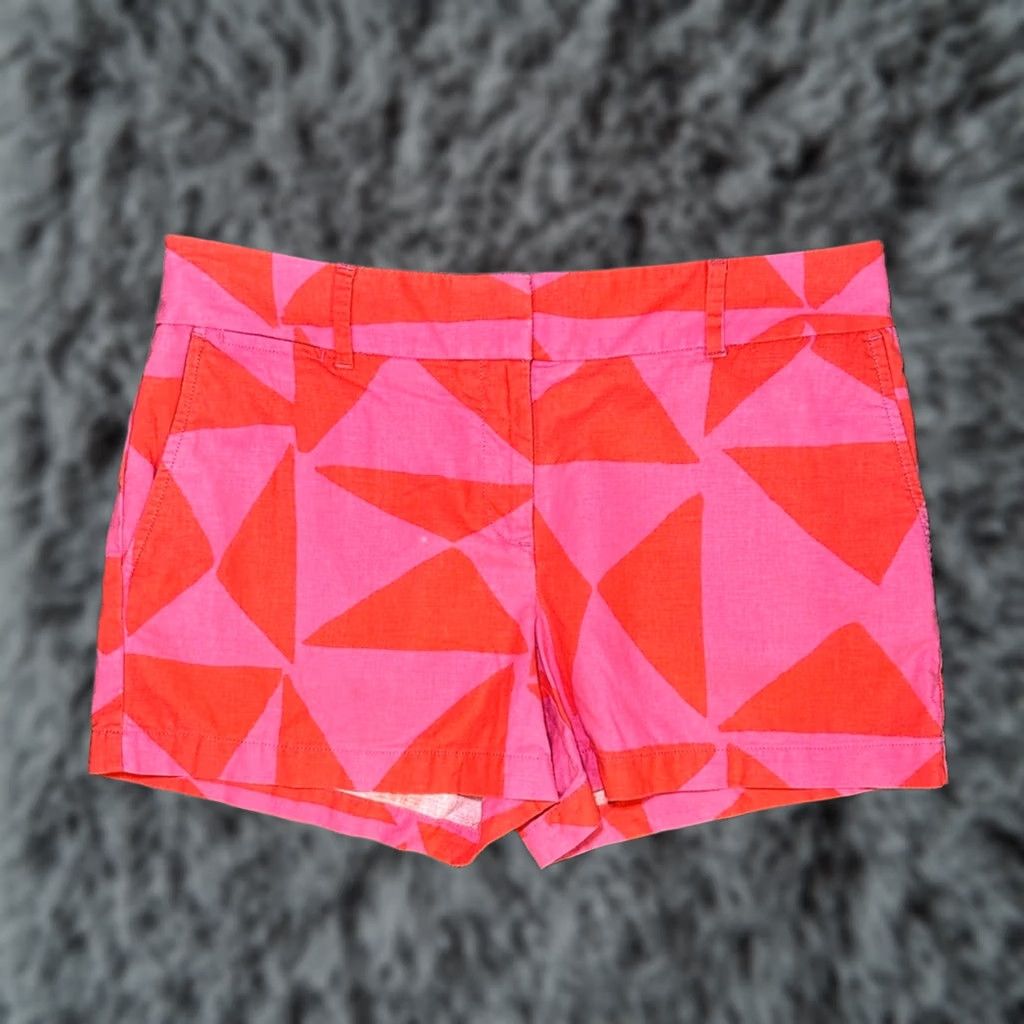 Loft VINTAGE LOFT Ann Taylor Geometric Linen Blend The Riviera Shorts Pink Red 8 Women Regular 8 Short 13" fade dot Mens? Size 30" / US 8 / IT 44 - 1 Thumbnail