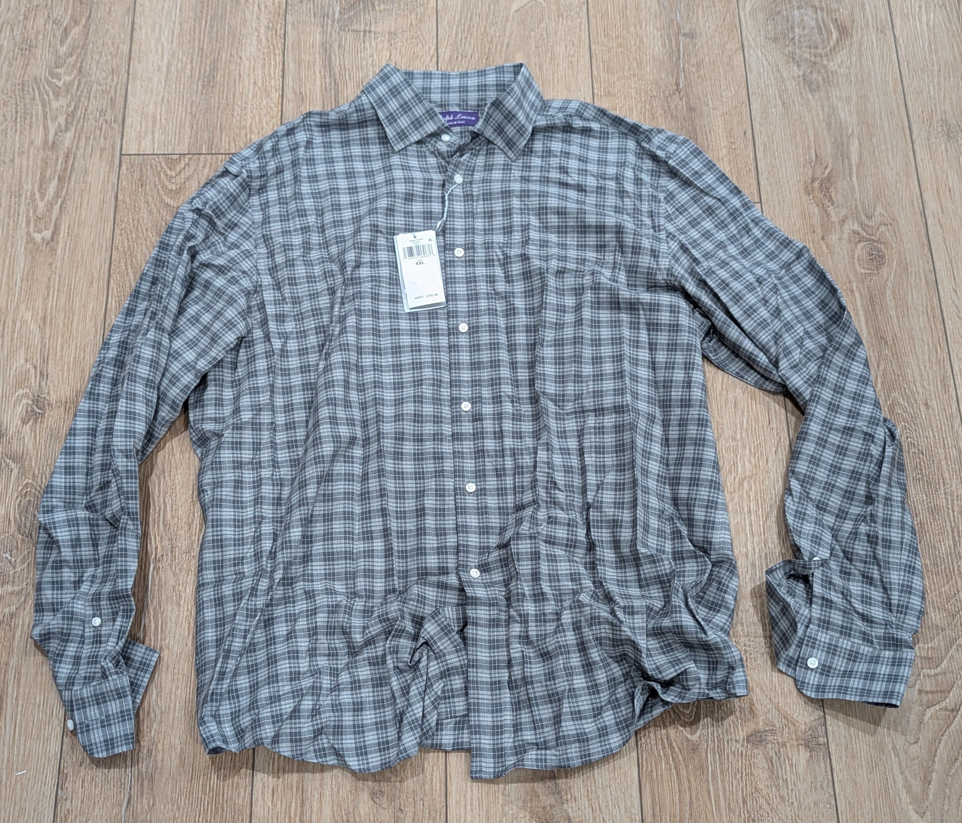 Ralph Lauren Purple Label Ralph Lauren Purple Label Herringbone Button Up Shirt 2XL Size US XXL / EU 58 / 5 - 1 Thumbnail