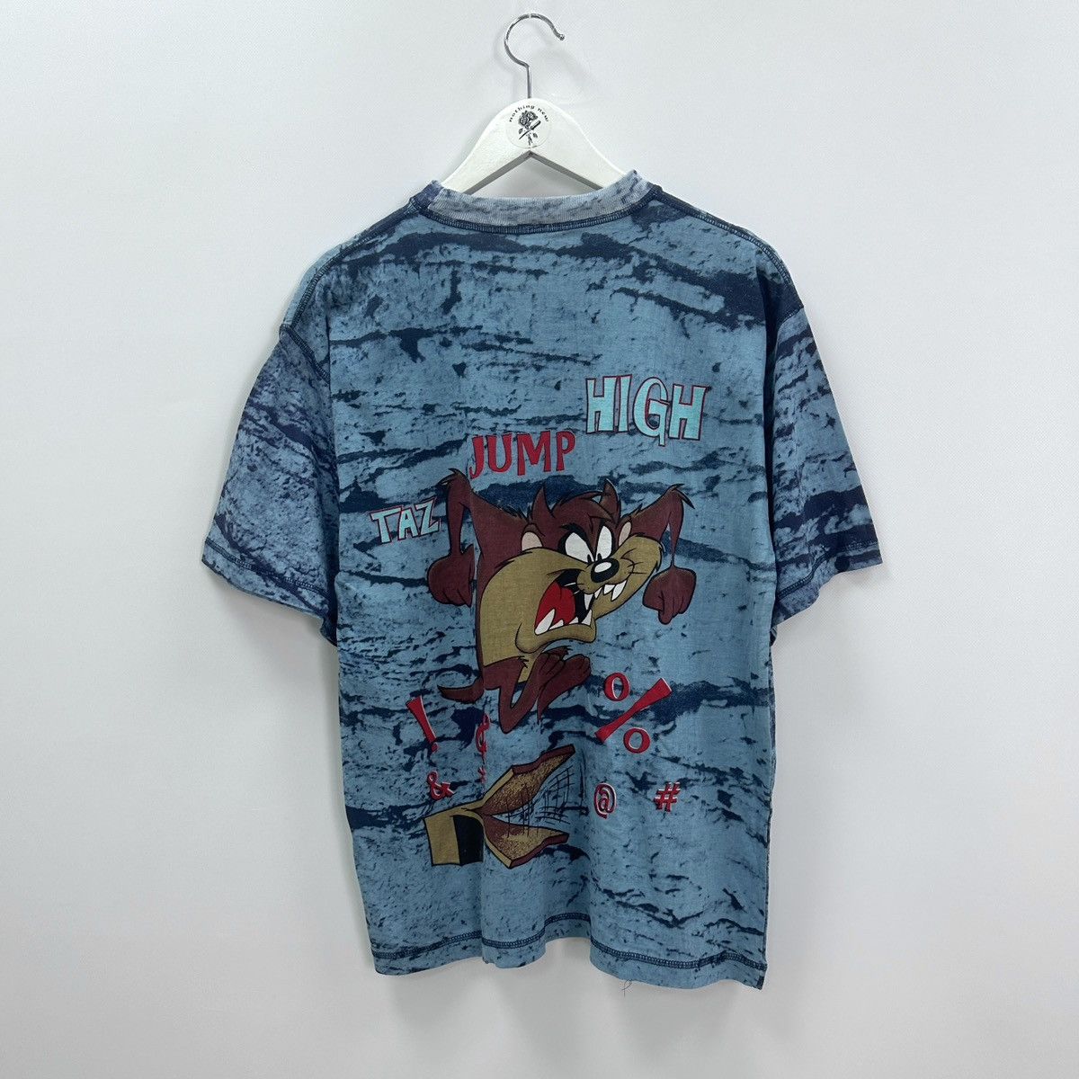 Vintage Vintage 90s Warner Bros Looney Tunes Taz Jump High tee y2k Size US M / EU 48-50 / 2 - 1 Thumbnail