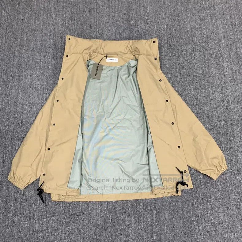 Balenciaga Balenciaga Beige Windbreaker Jacket with Large Back Logo Size XXS / US 00 / IT 34 - 7 Thumbnail