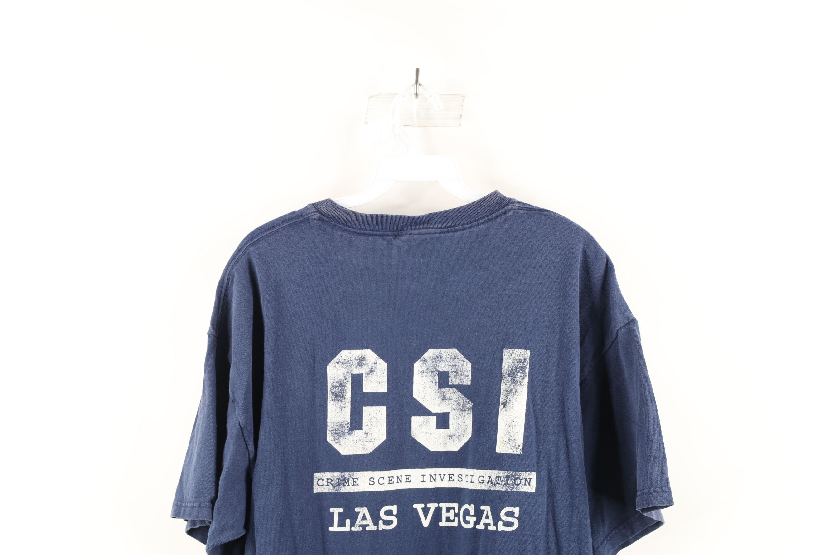 Vintage Vintage Out CSI Las Vegas Short Sleeve T-Shirt Blue Cotton Size US XL / EU 56 / 4 - 12 Thumbnail